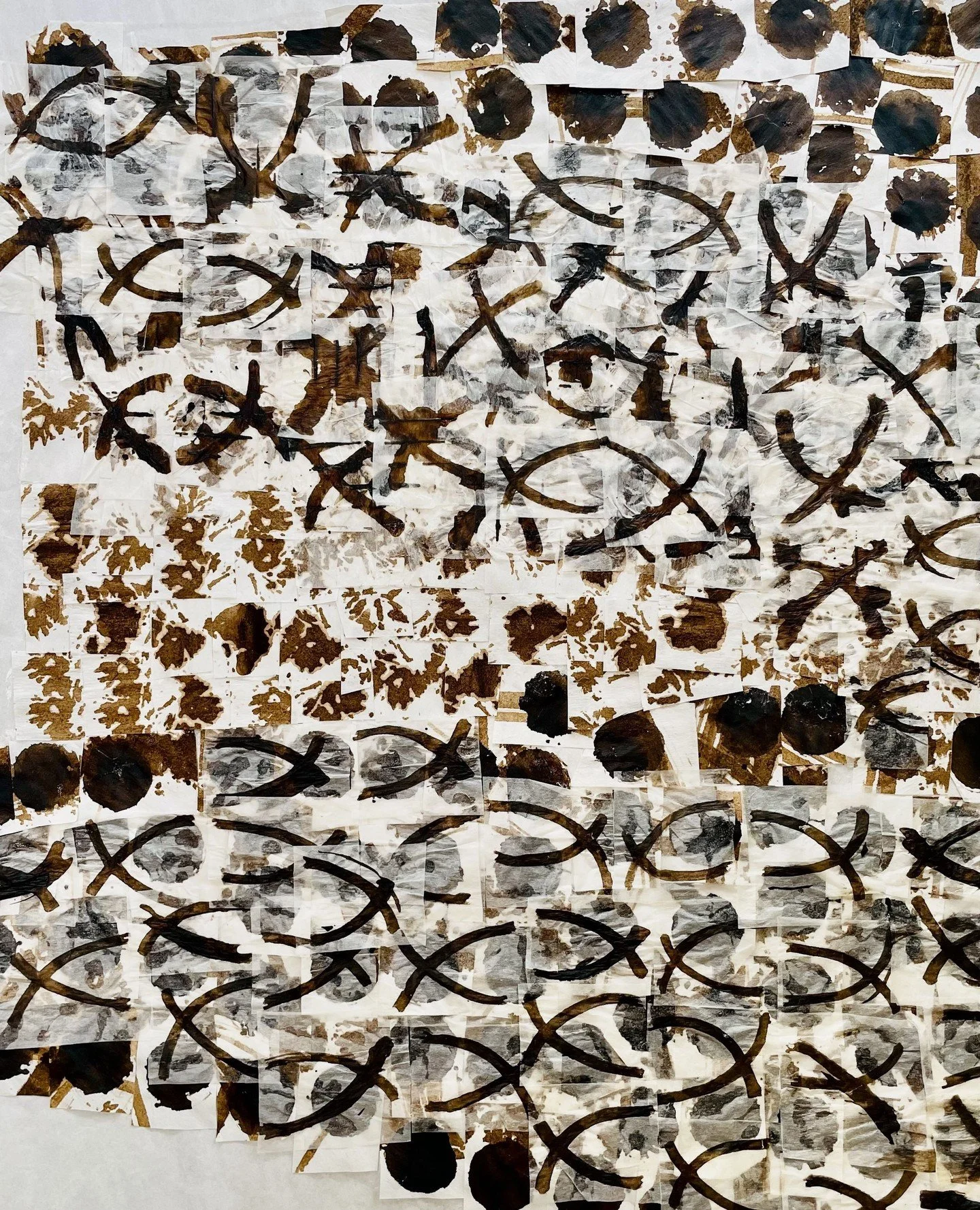 ⁠
Plough Lines &ndash; one of our Field Fabrics, recently shared with a new client.⁠
The original artwork is walnut ink on Japanese gampi paper, layered with paper made from recycled jeans.⁠
A quiet reflection of Dorset&rsquo;s sowing lines in the pl