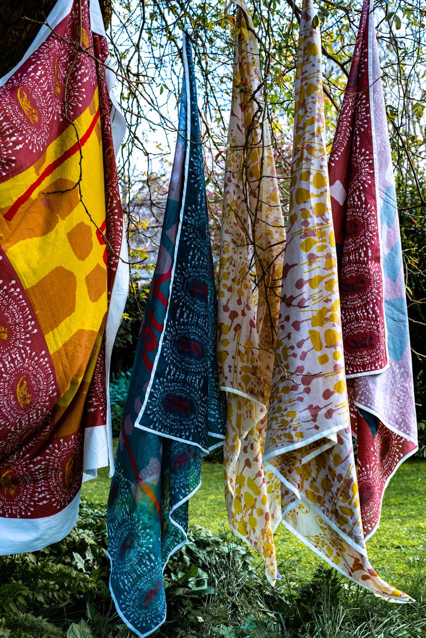 StudioBudgeBudge  Samarkand 'Scarves' fabric design, printed on organic cotton.jpeg