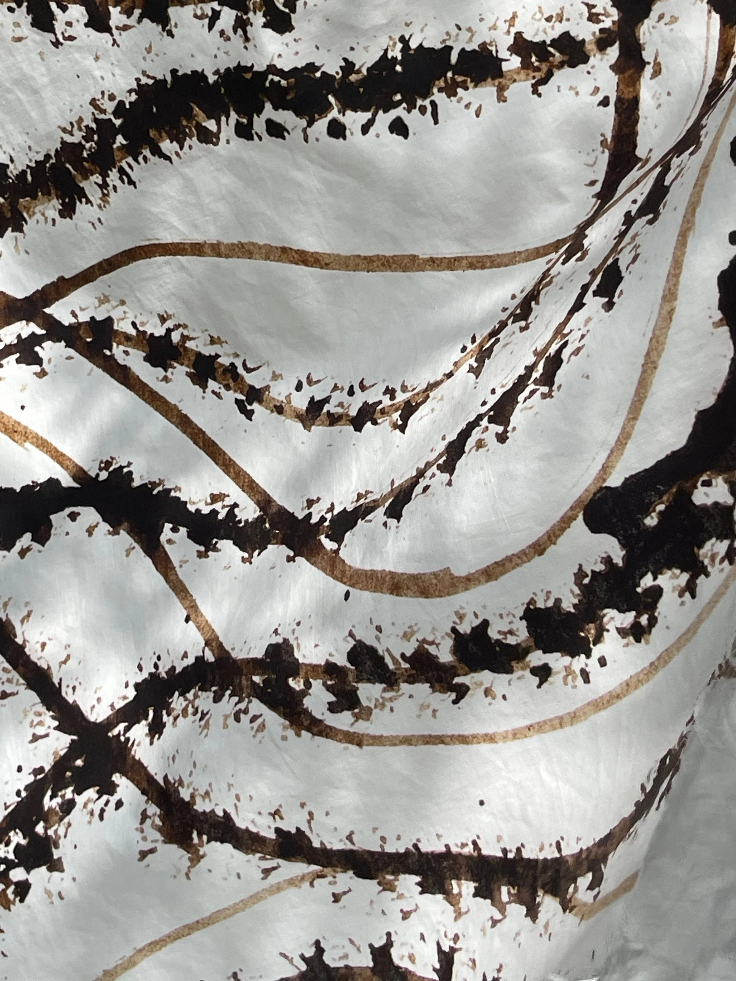 StudioBudgeBudge Walnut Hills Field Pattern Design printed on organic hemp, warm walnut colour..jpeg