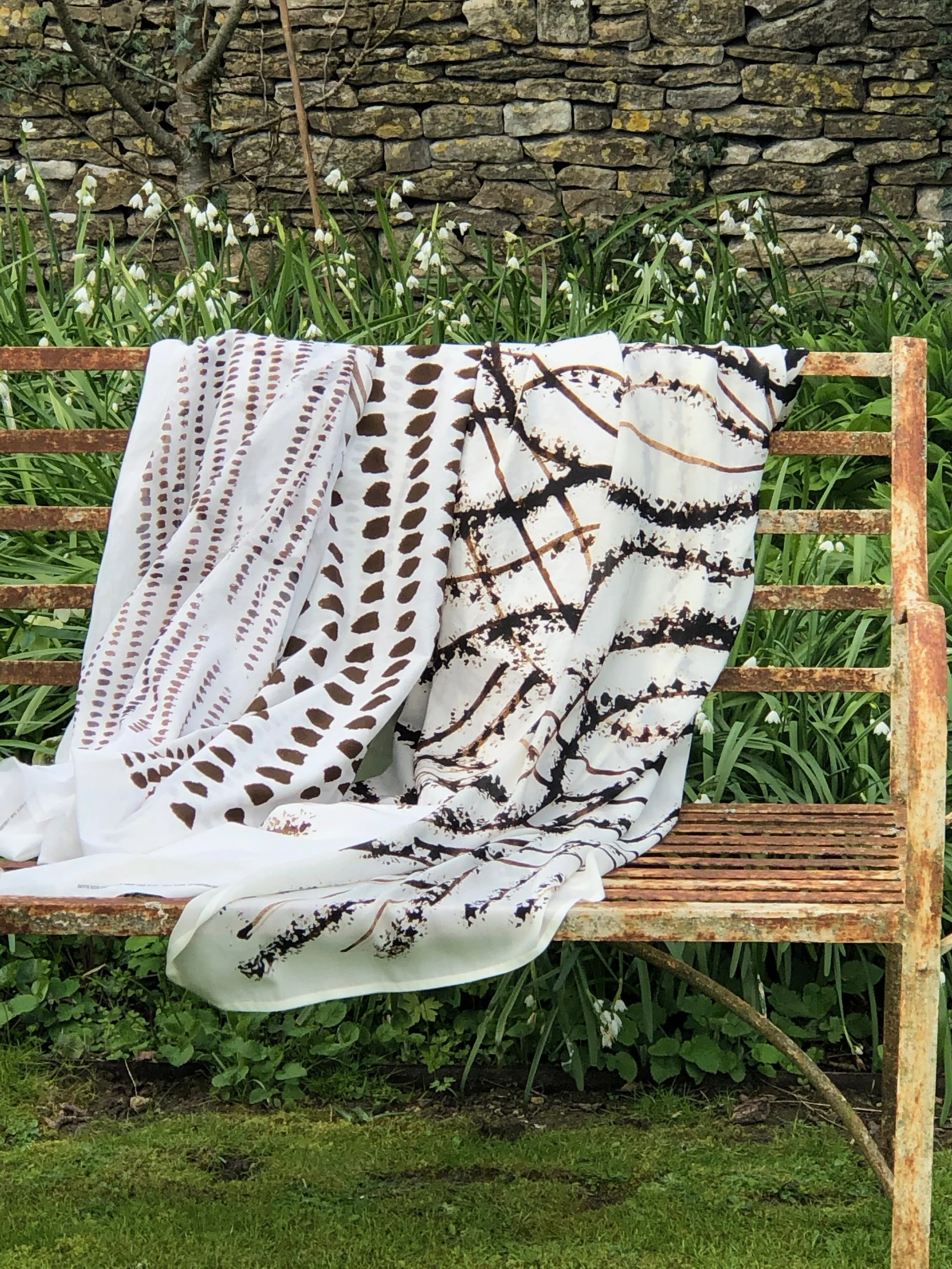 StudioBudgeBudge Field Pattern Designs  printed on organic cotton , warm walnut colour..jpeg