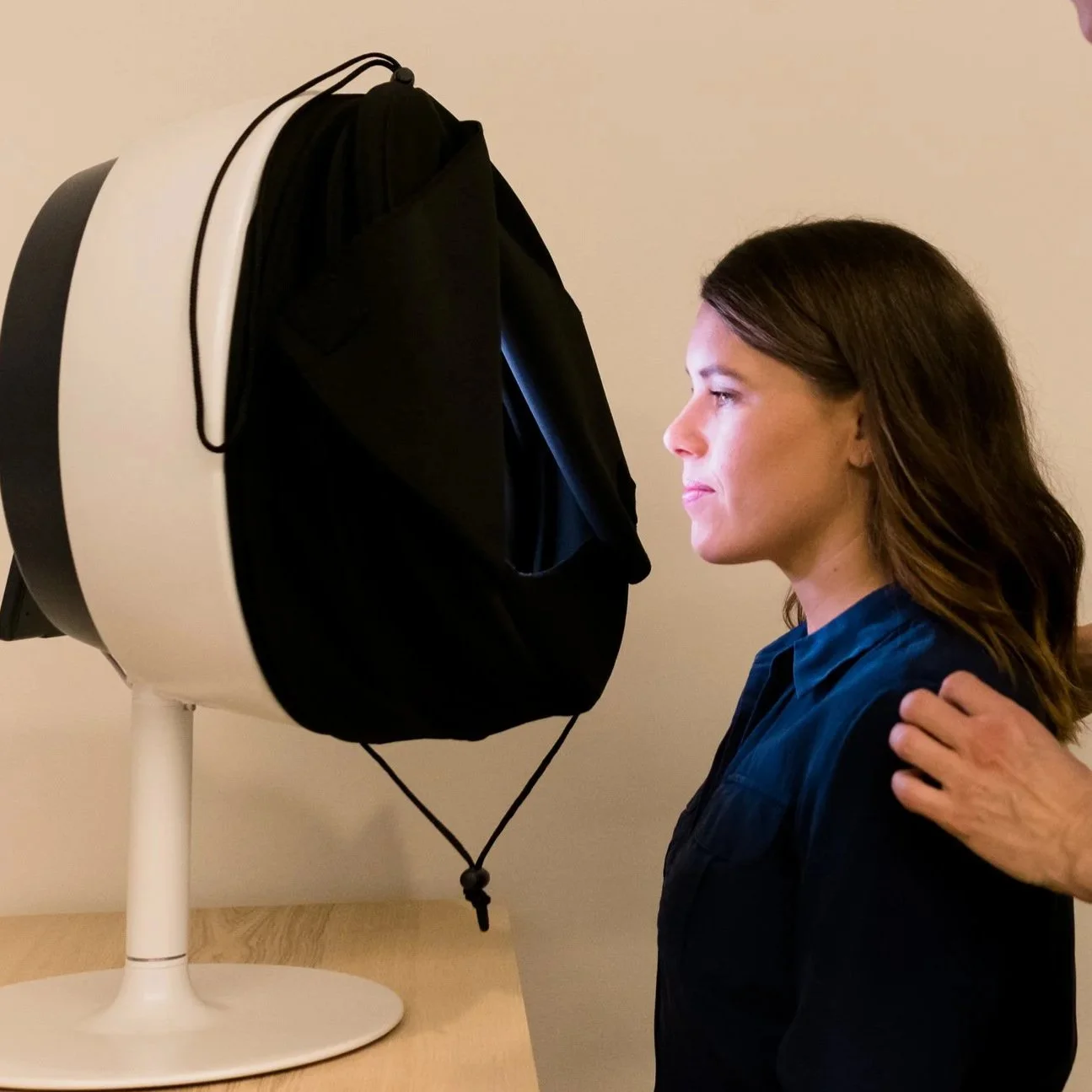 New client skin consultation at Plume Skin Paddington Brisbane featuring diagnostic imaging and corrective facial