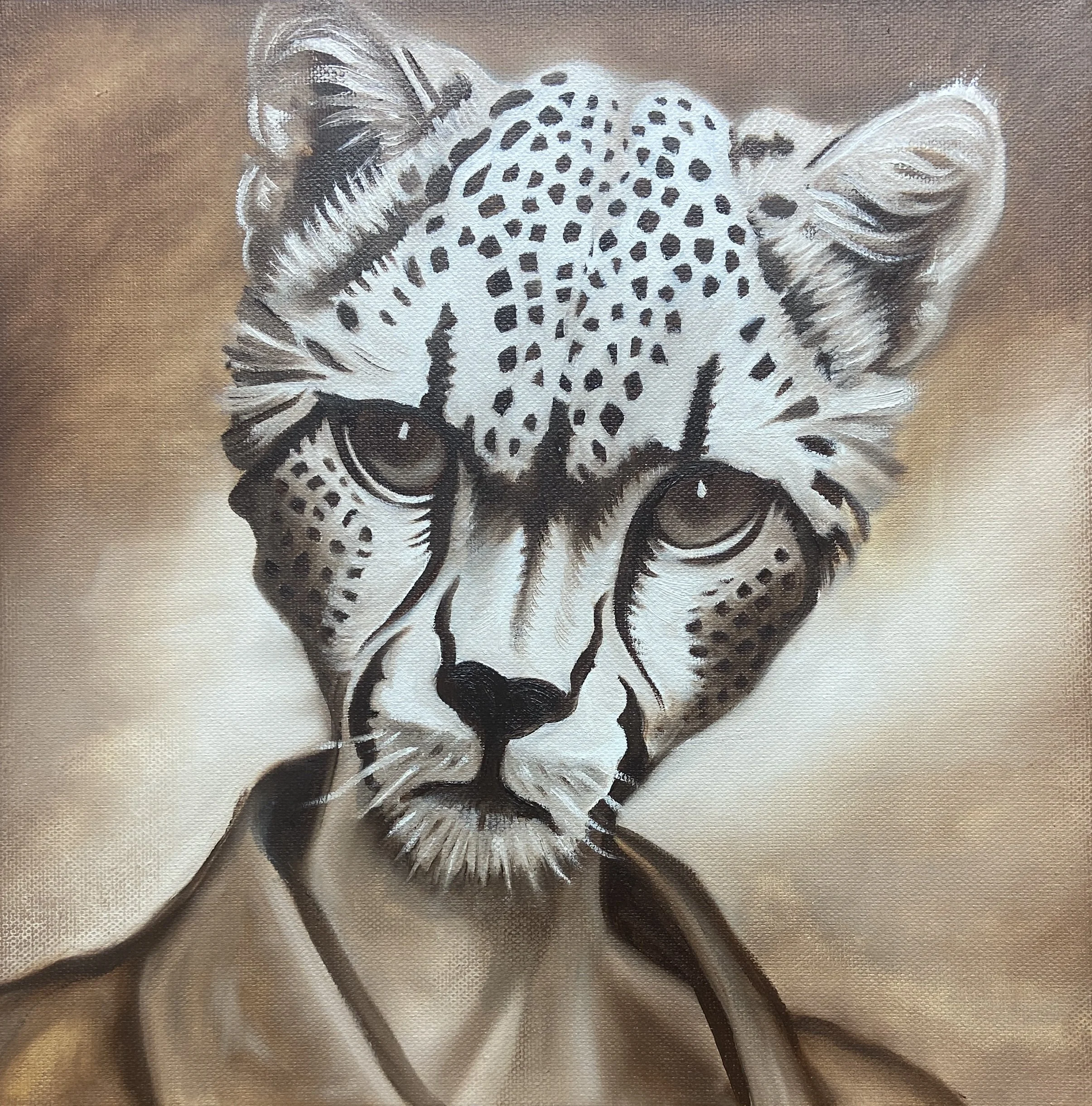 Lynxia - retro futuristic animal hybrid oil paintings