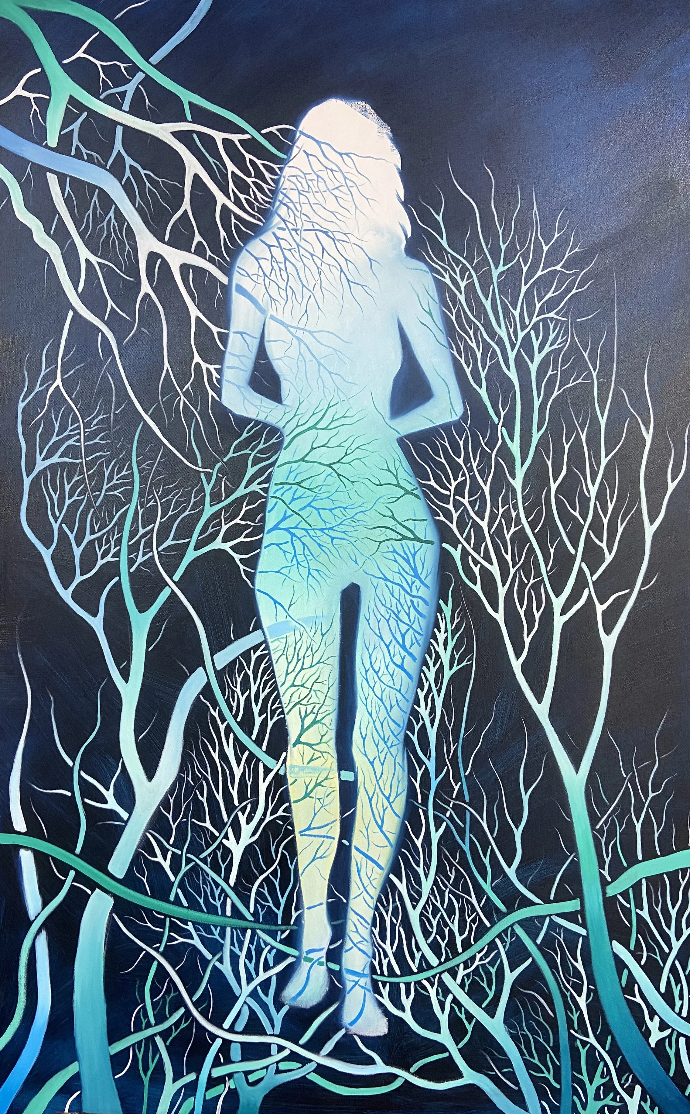Between Worlds | Oil on canvas | 76 x 122 x 4 cm | 2026