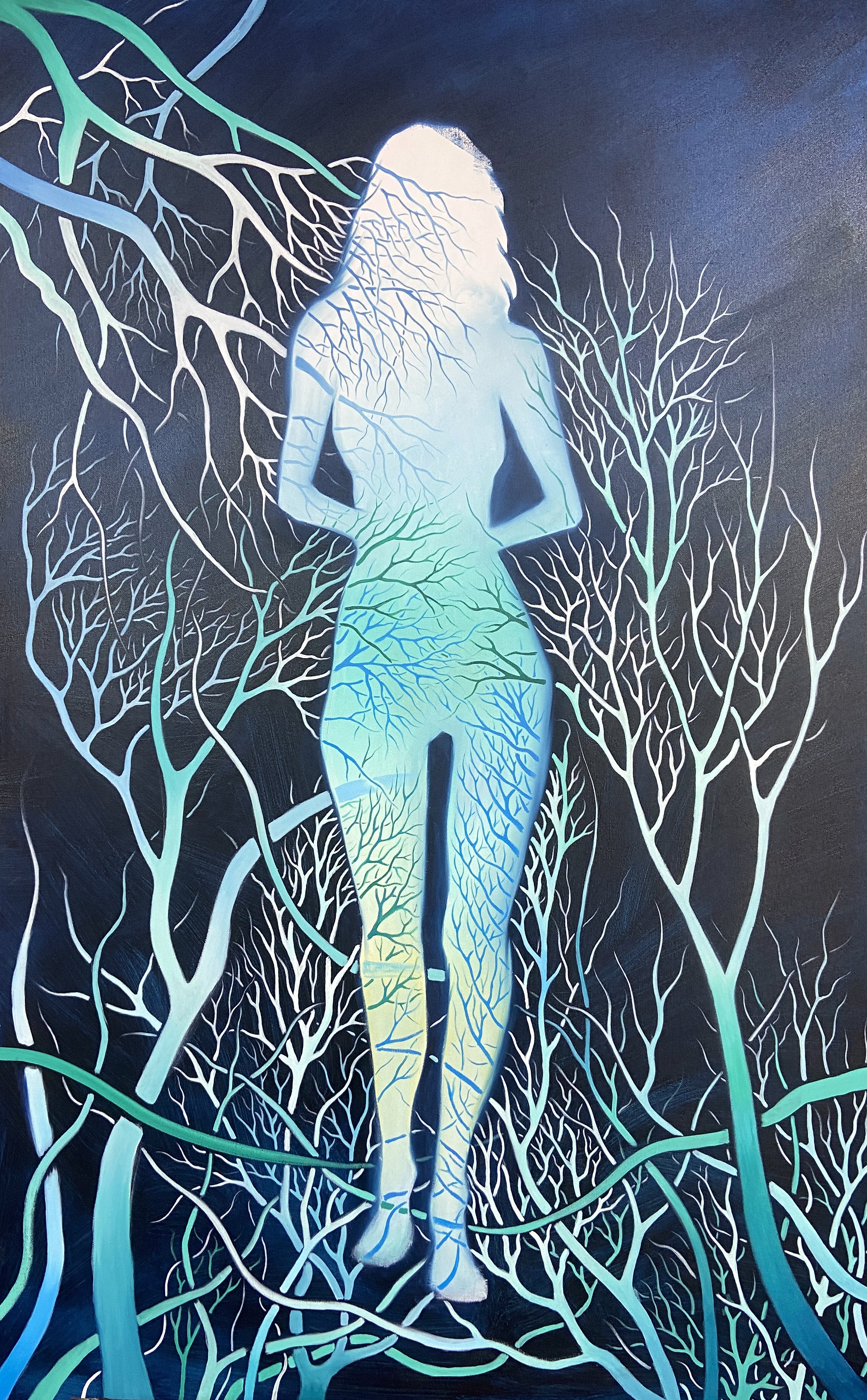 Between Worlds | Oil on canvas | 76 x 122 x 4 cm | 2026
