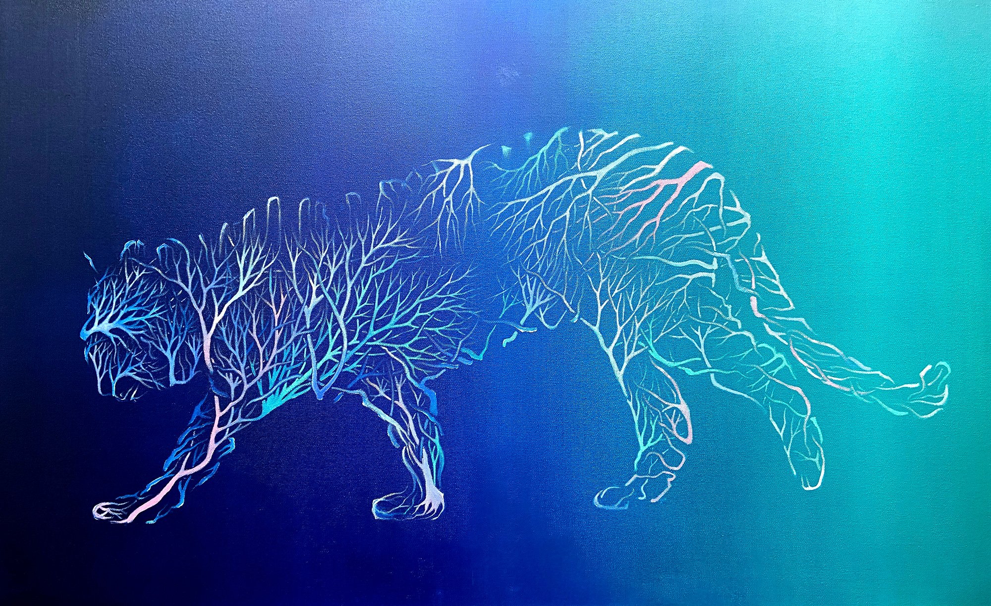 Natura Forma Five (Tiger) | Oil on canvas | 97 x 60 x 4 cm | 2023