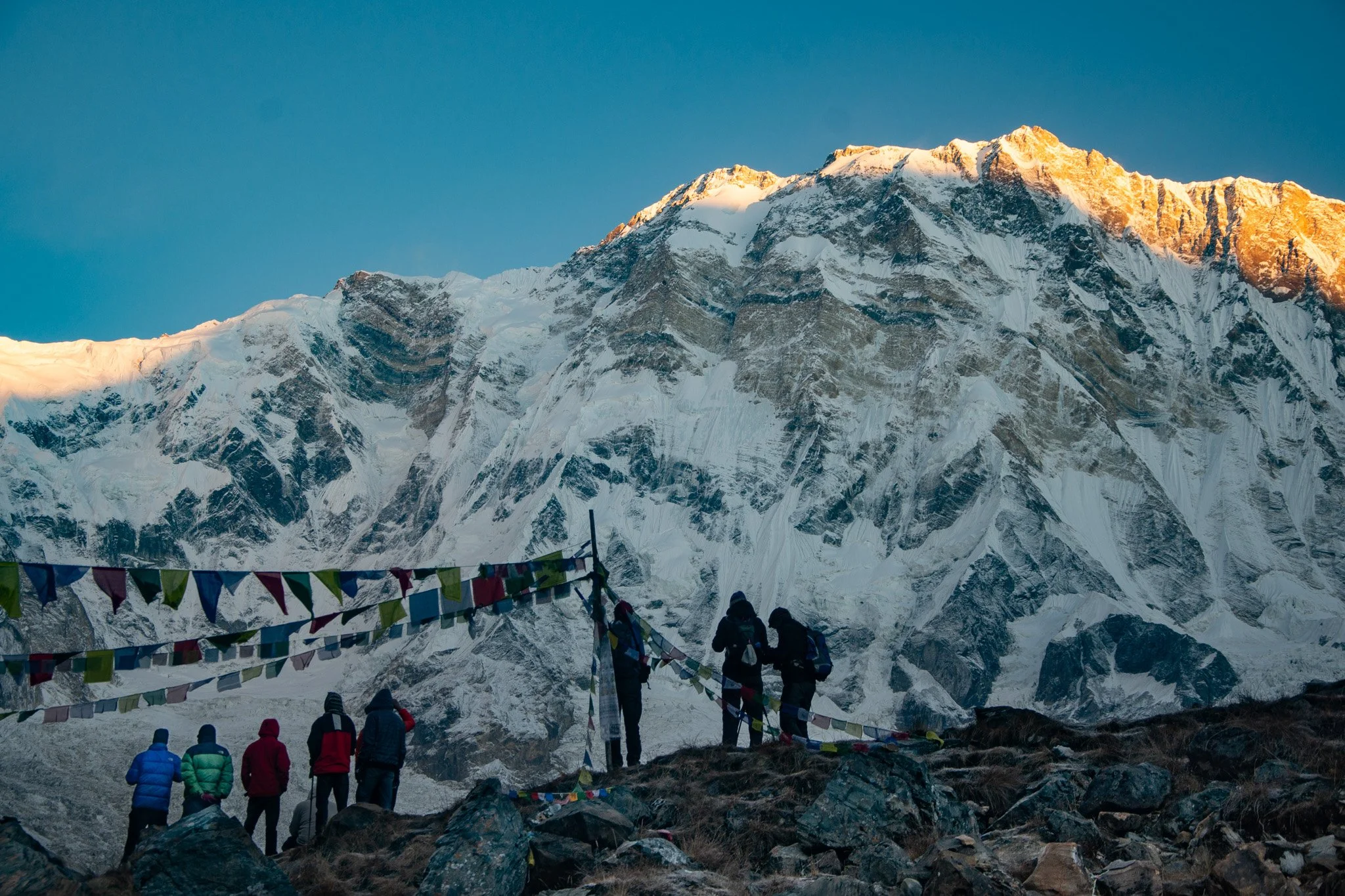 Early morning colors on the Annapurna I, at Annapurna Base Camp