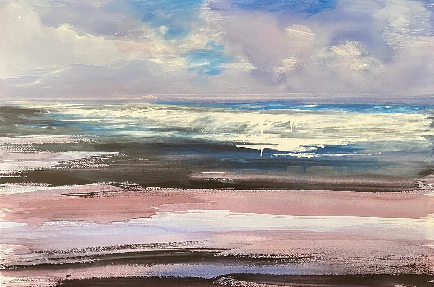 The sea is a constant but wonderfully changeable. #northumberlandshore #northumberlandcoast #northumberlandpaintings #artforsale#artonline #watercolourpainting