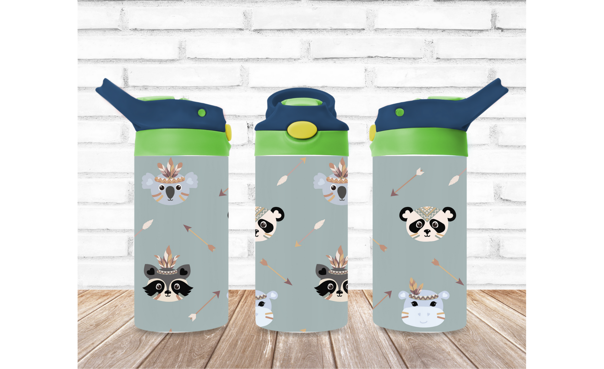 Kids Flip Top 12 oz Tumbler Cute Animals