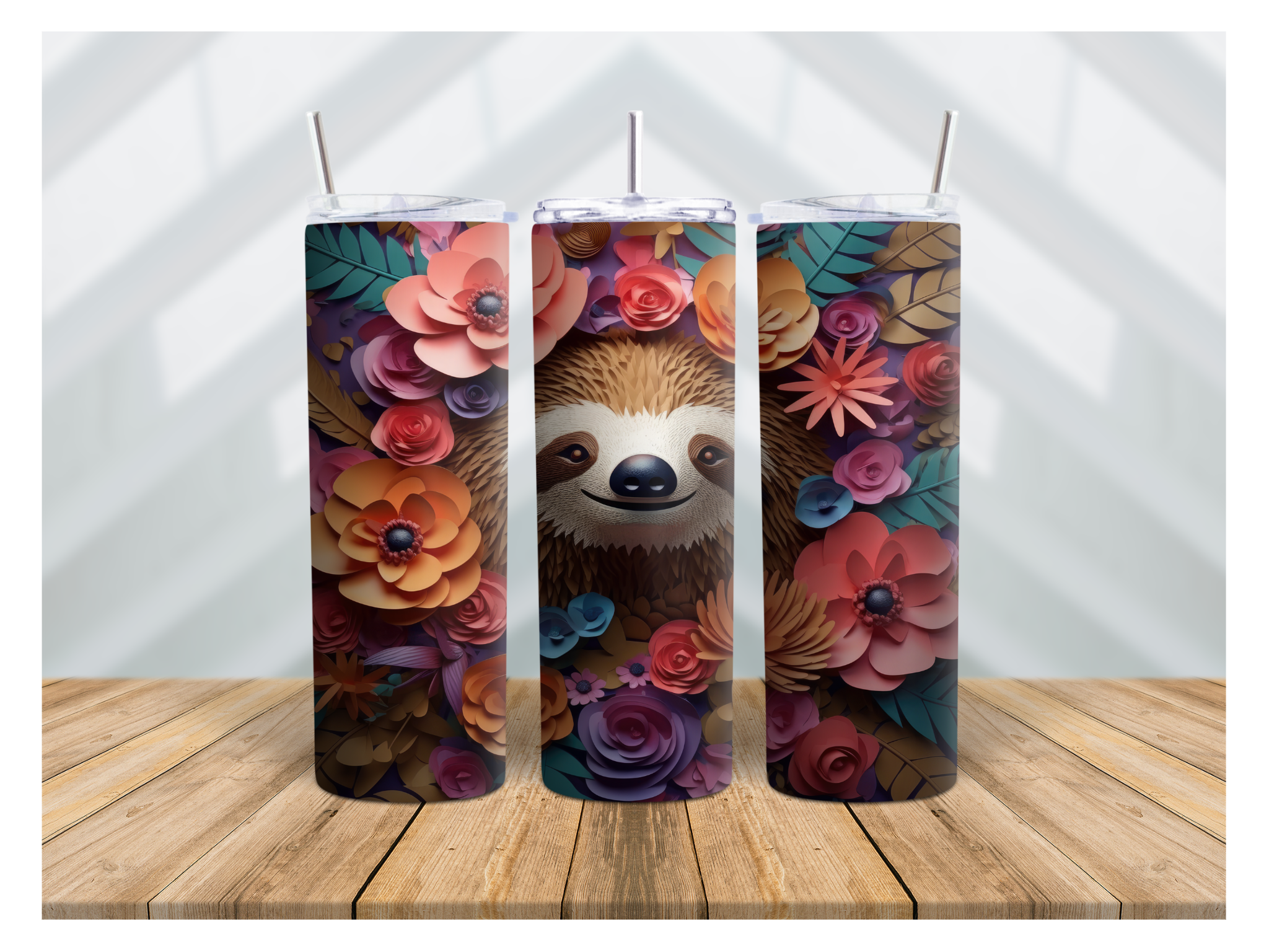 20 oz Tumbler 3d Sloth