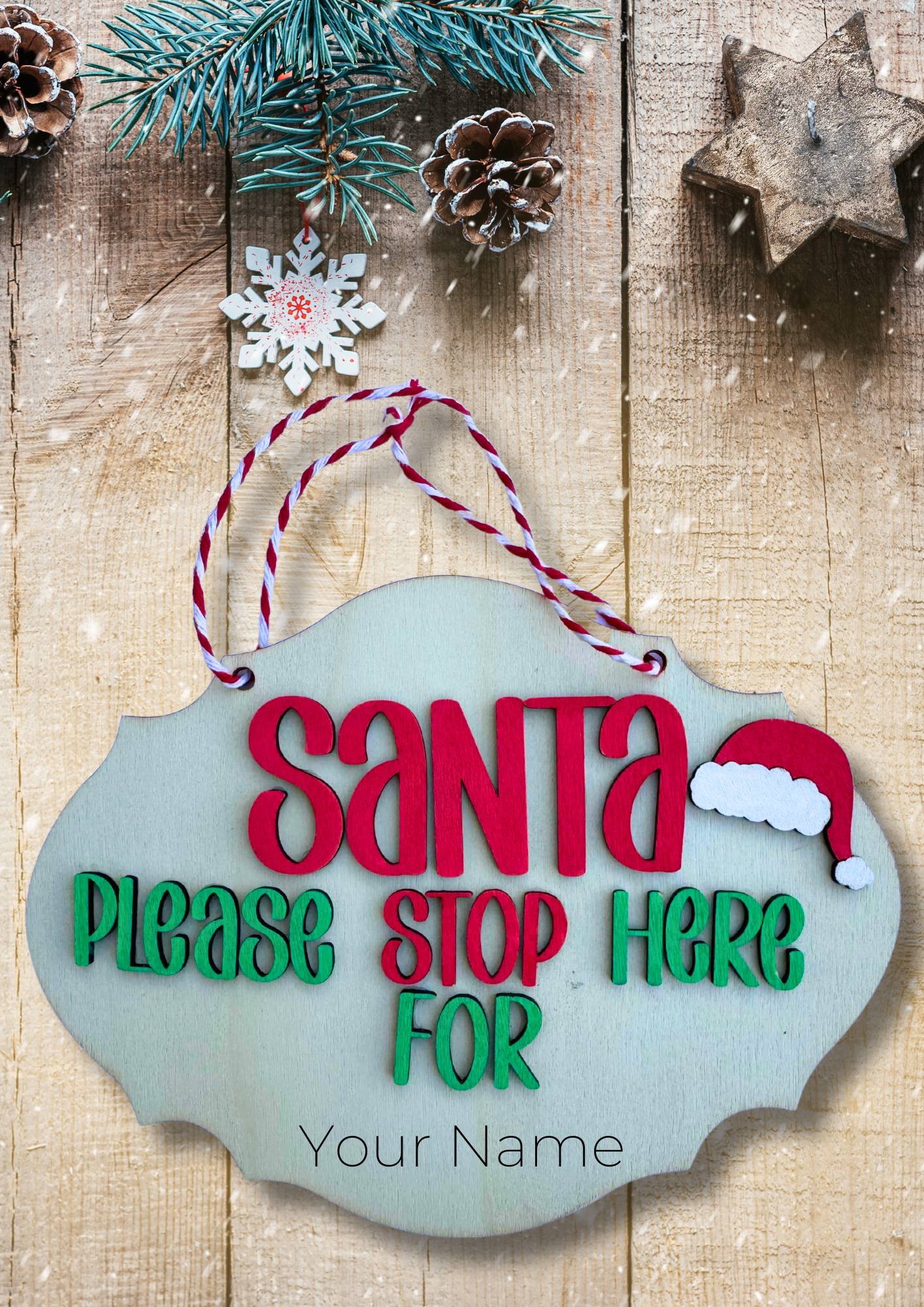 Personalised Santa Stop Sign