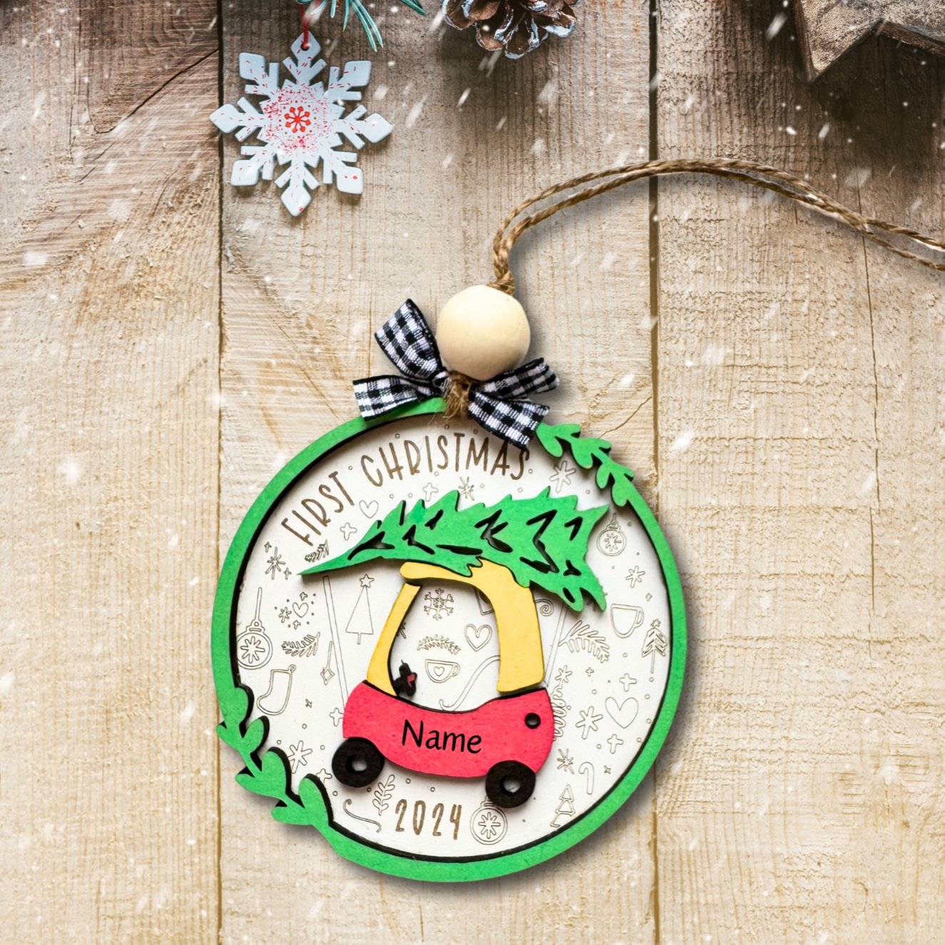 Personalised First Christmas Car