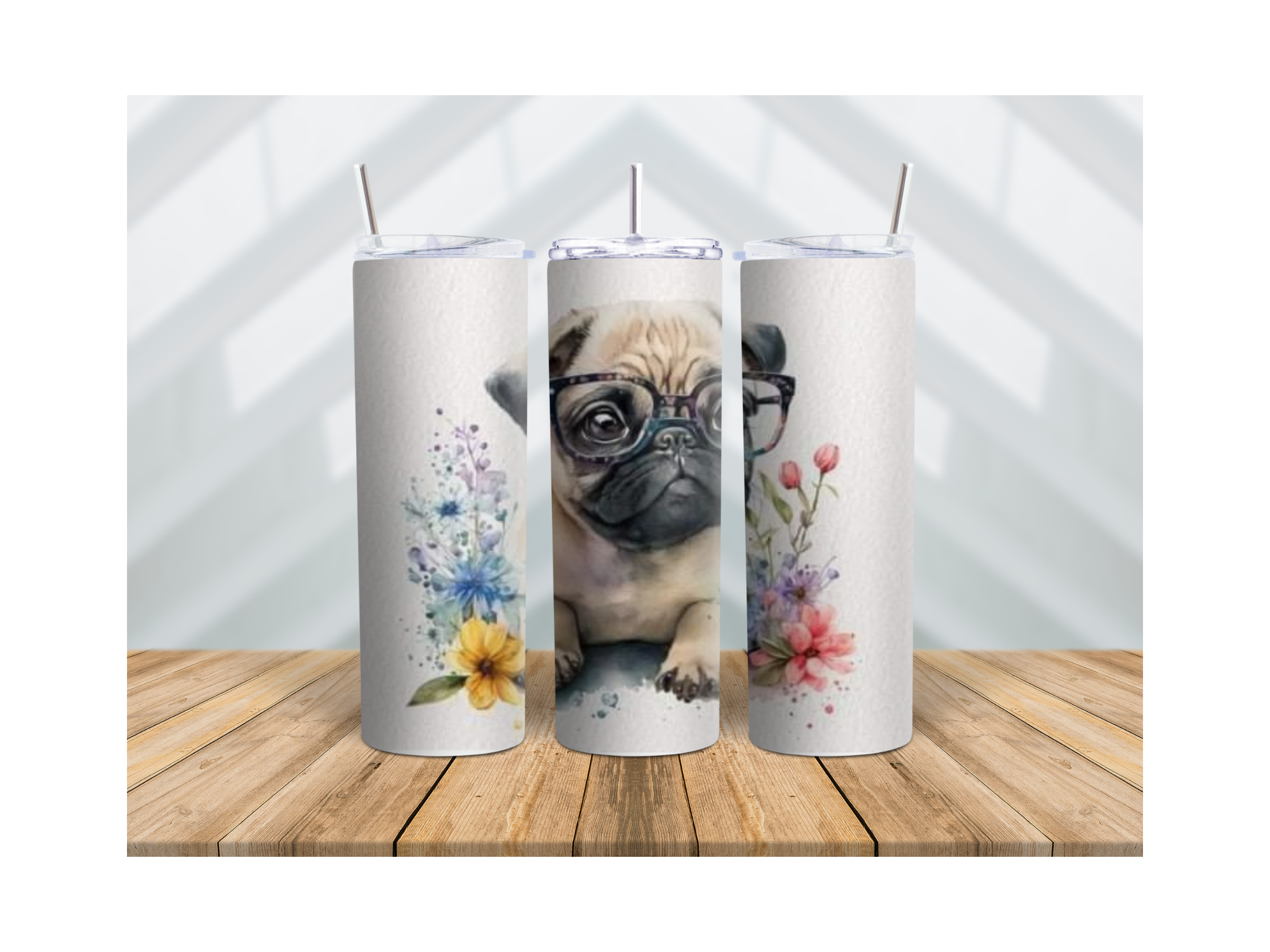 20 oz Tumbler Clever Pug