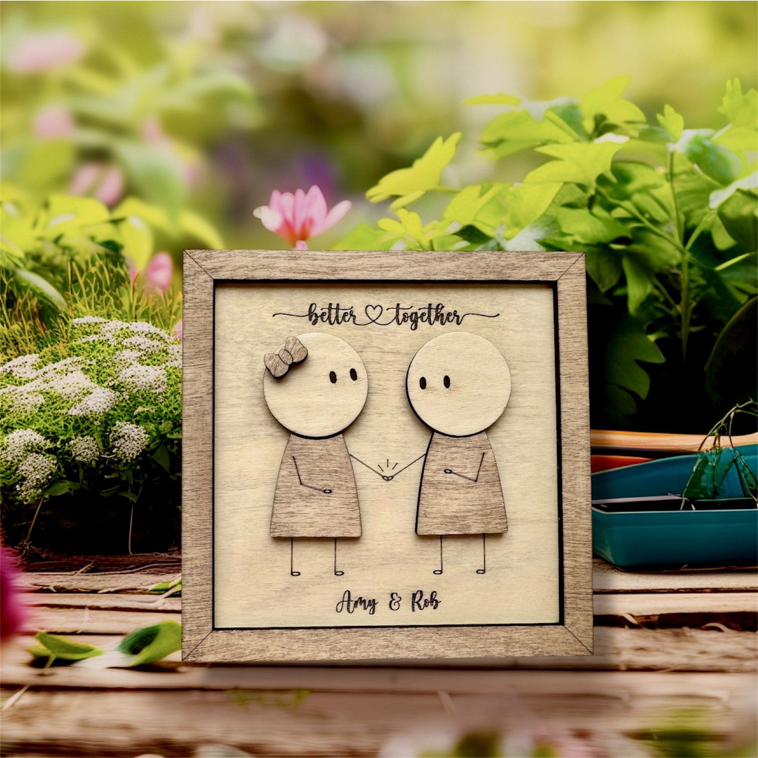 Stick Figure Couple Personalised Picture