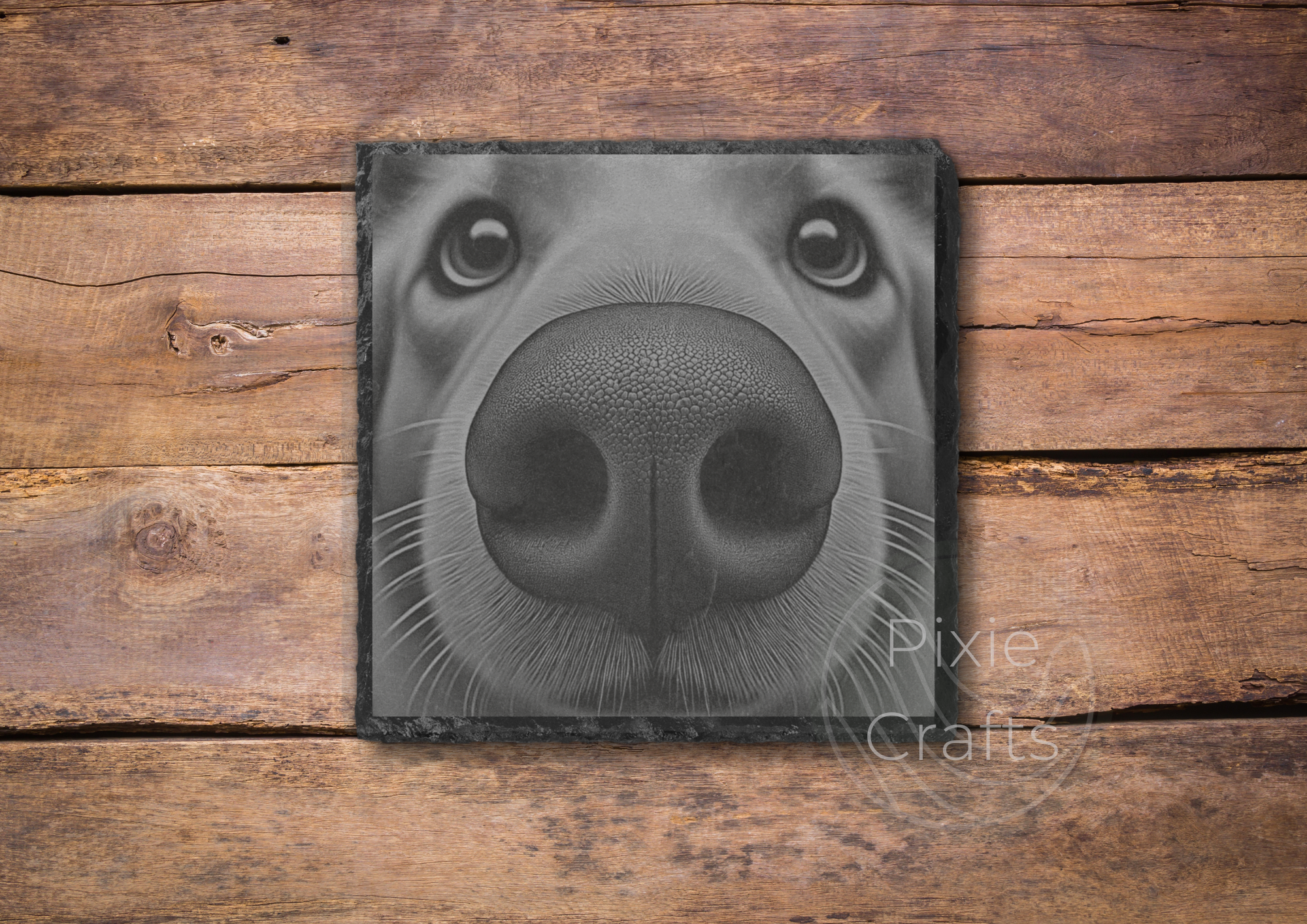 White German Shepherd Booper Slate Coaster.png