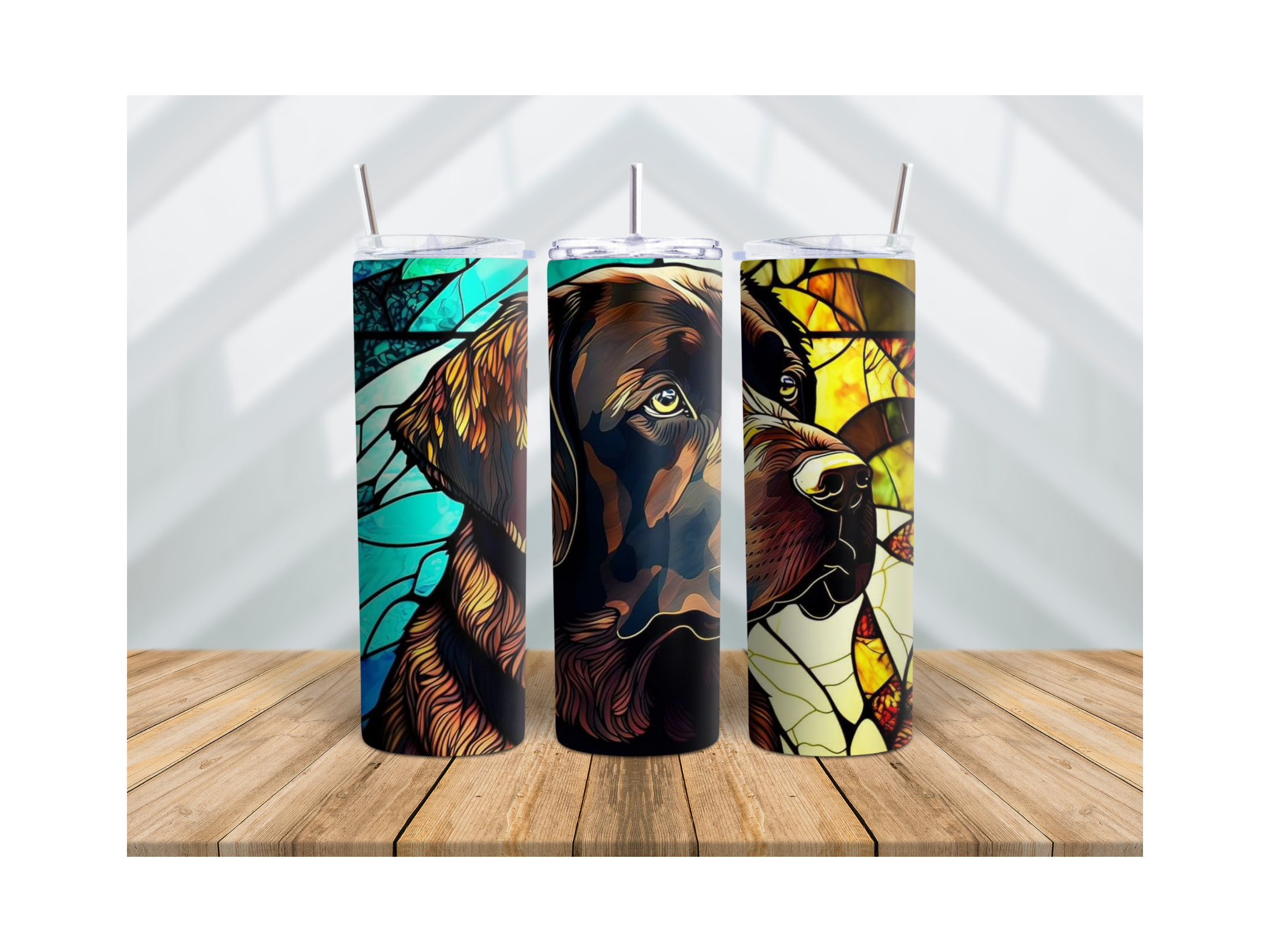 20 oz Tumbler Brown Lab Glass