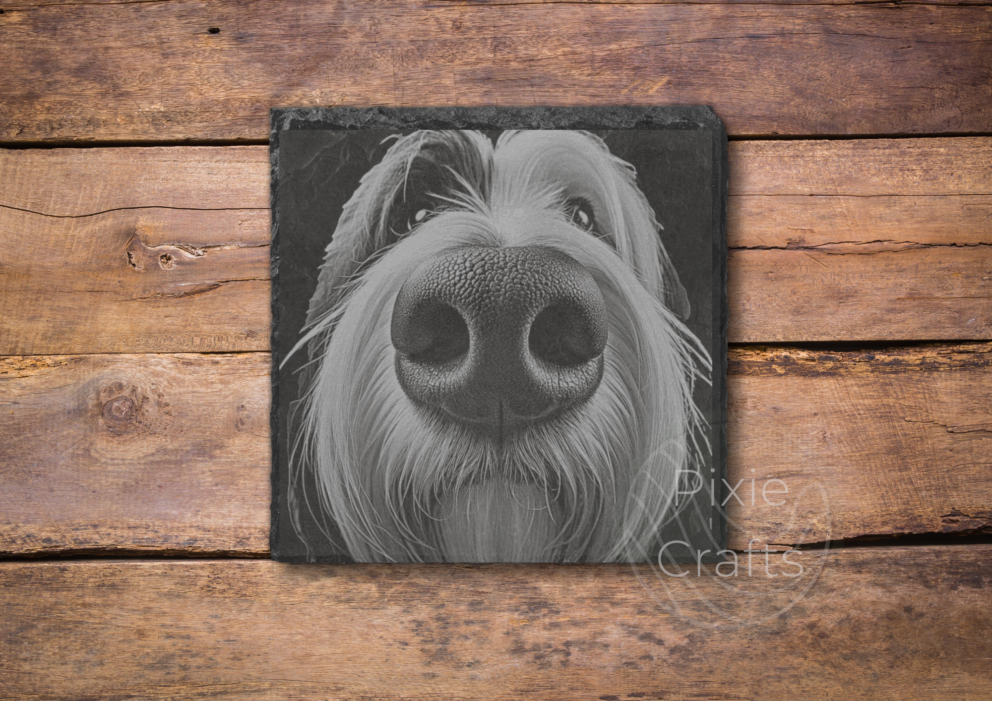 Old English Sheep Dog Booper Slate Coaster.png