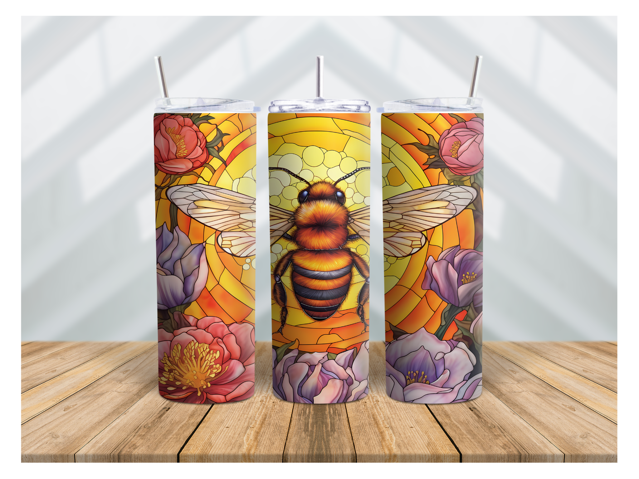 20 oz Tumbler Bee Art