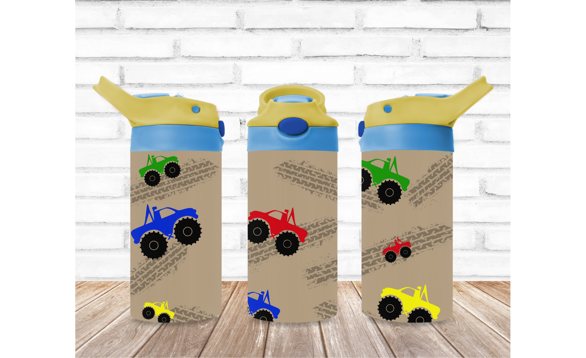 Kids Flip Top 12 oz Tumbler Trucks