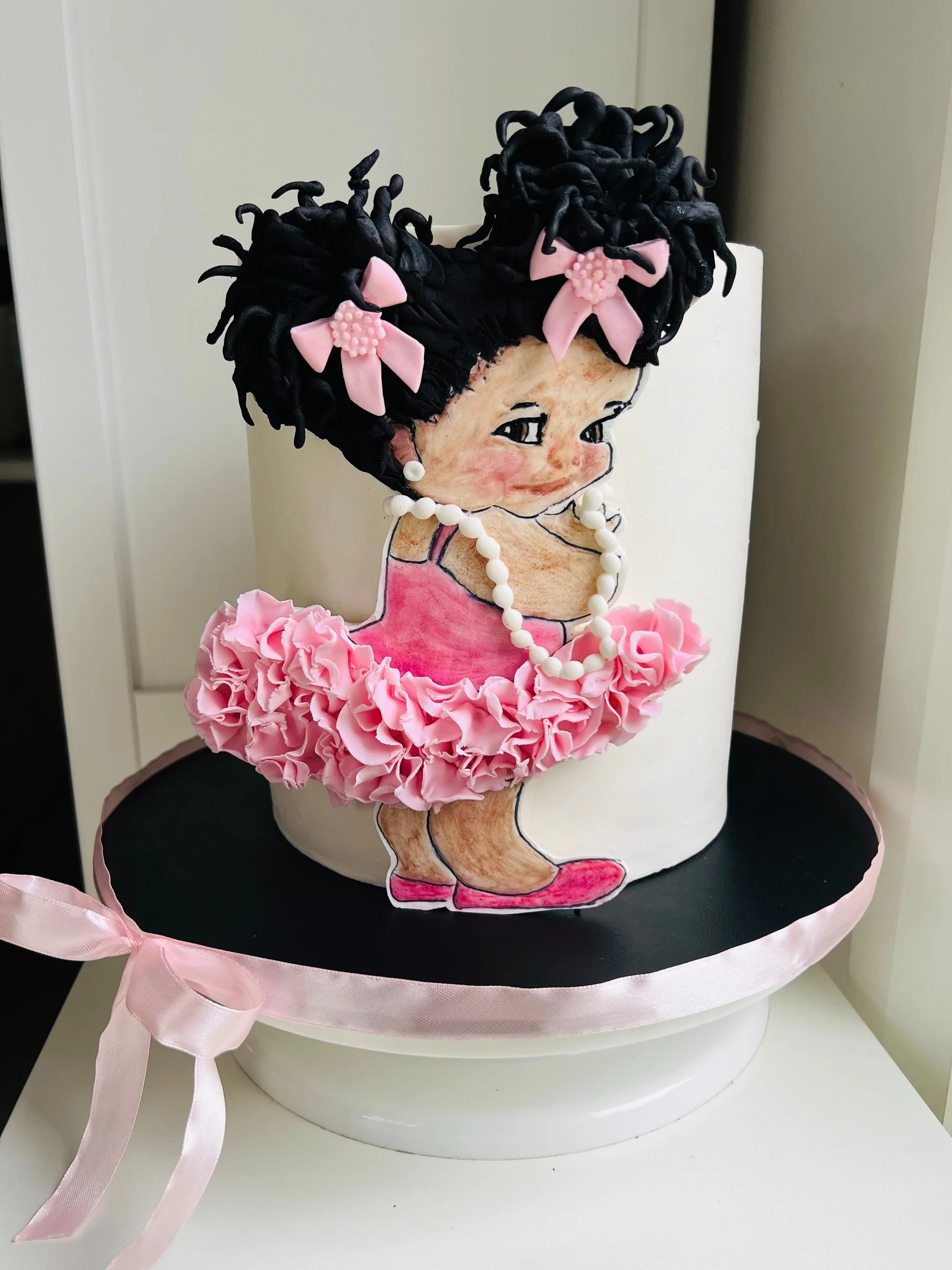 Afro Girl Christening Cake