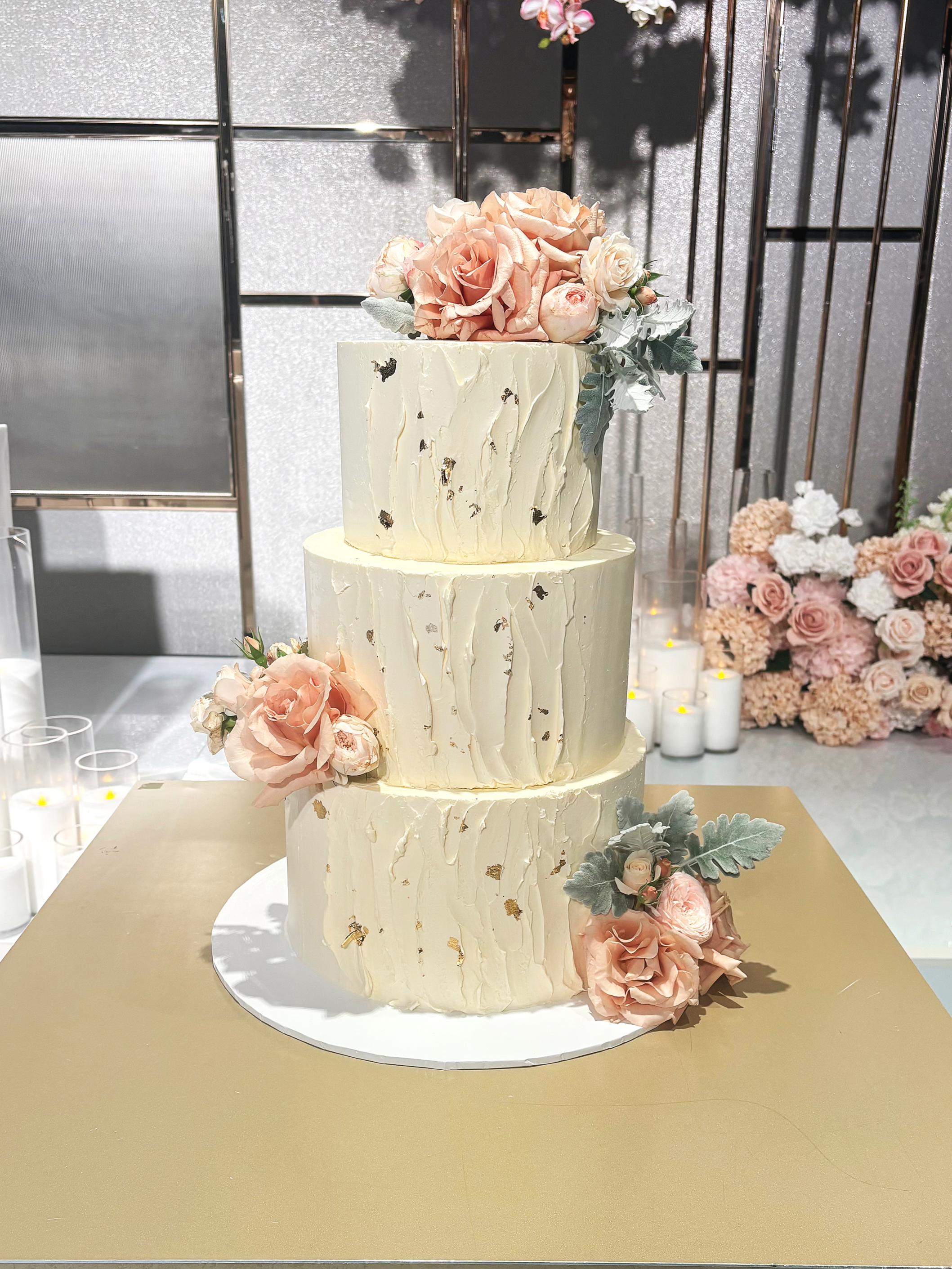 3 Tier Buttercream with fresh flowers