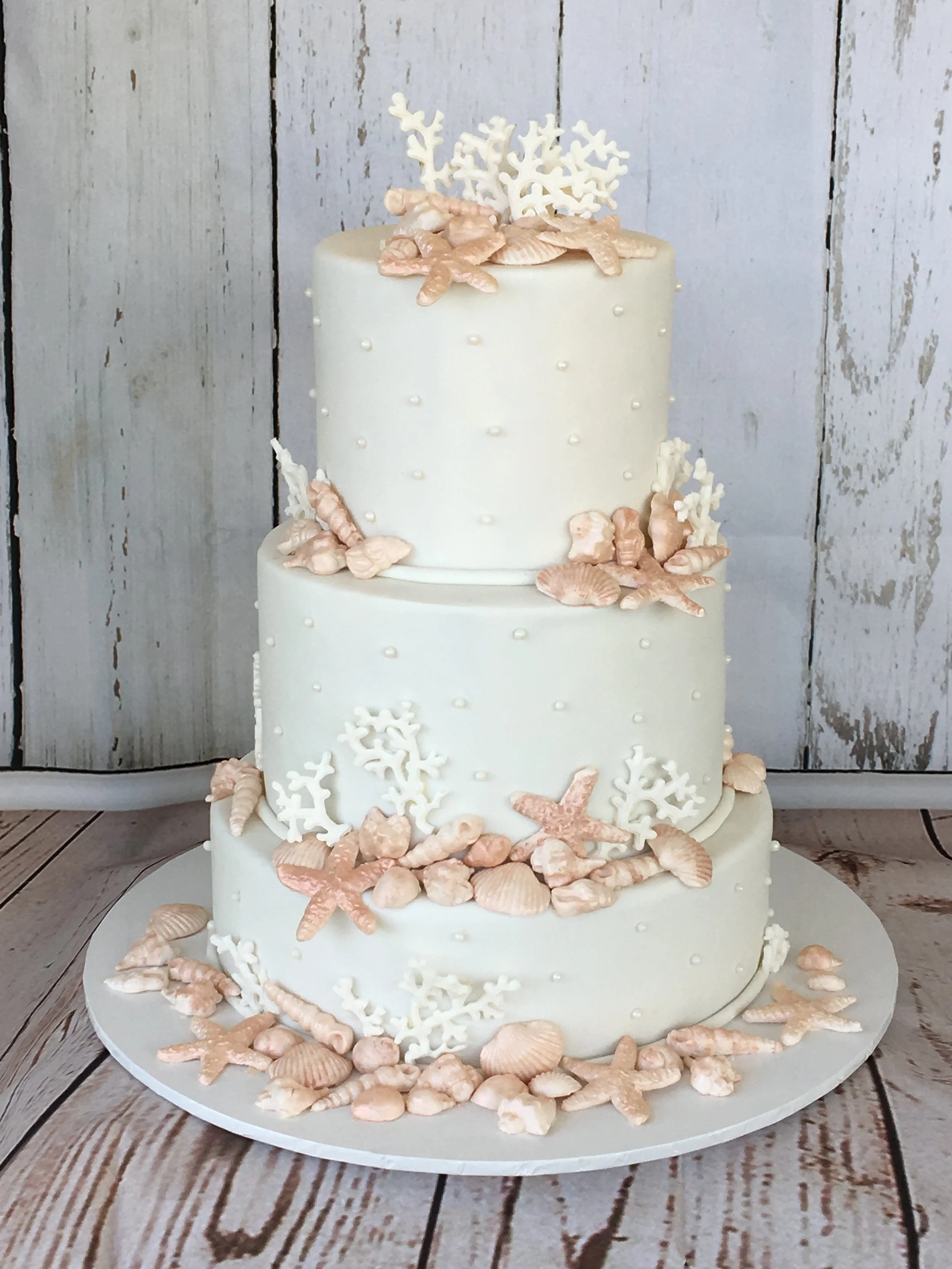 Beach Themed Wedding Cake