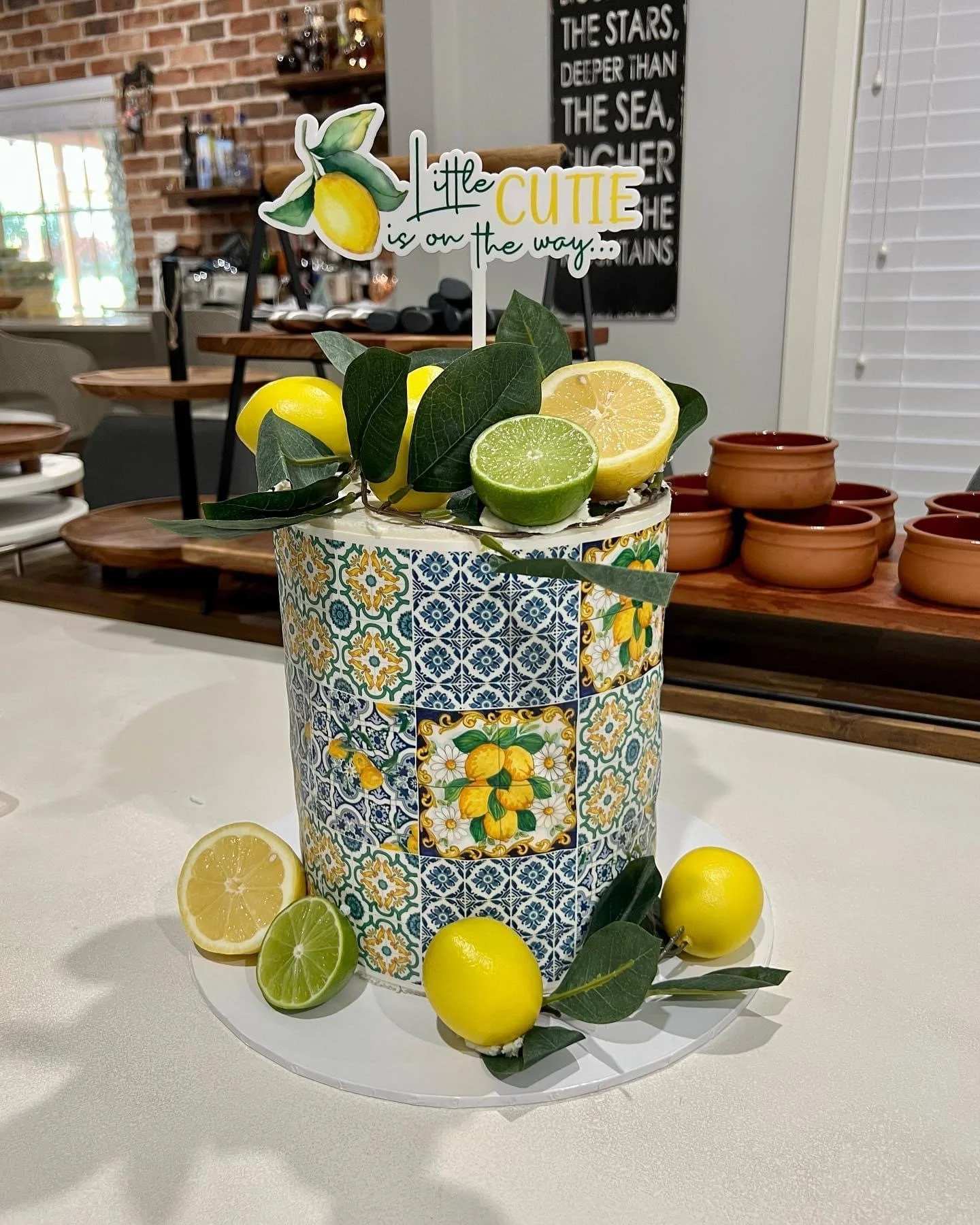 Amalfi Coast Baby Shower Themed cake