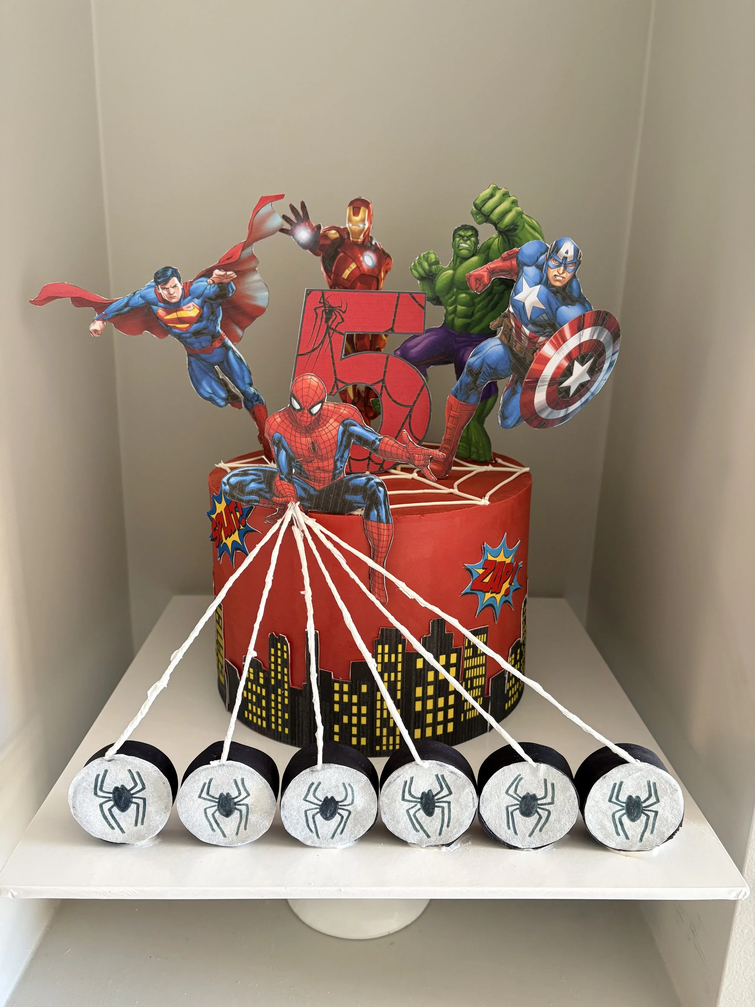 Avengers Theme Fire Cake
