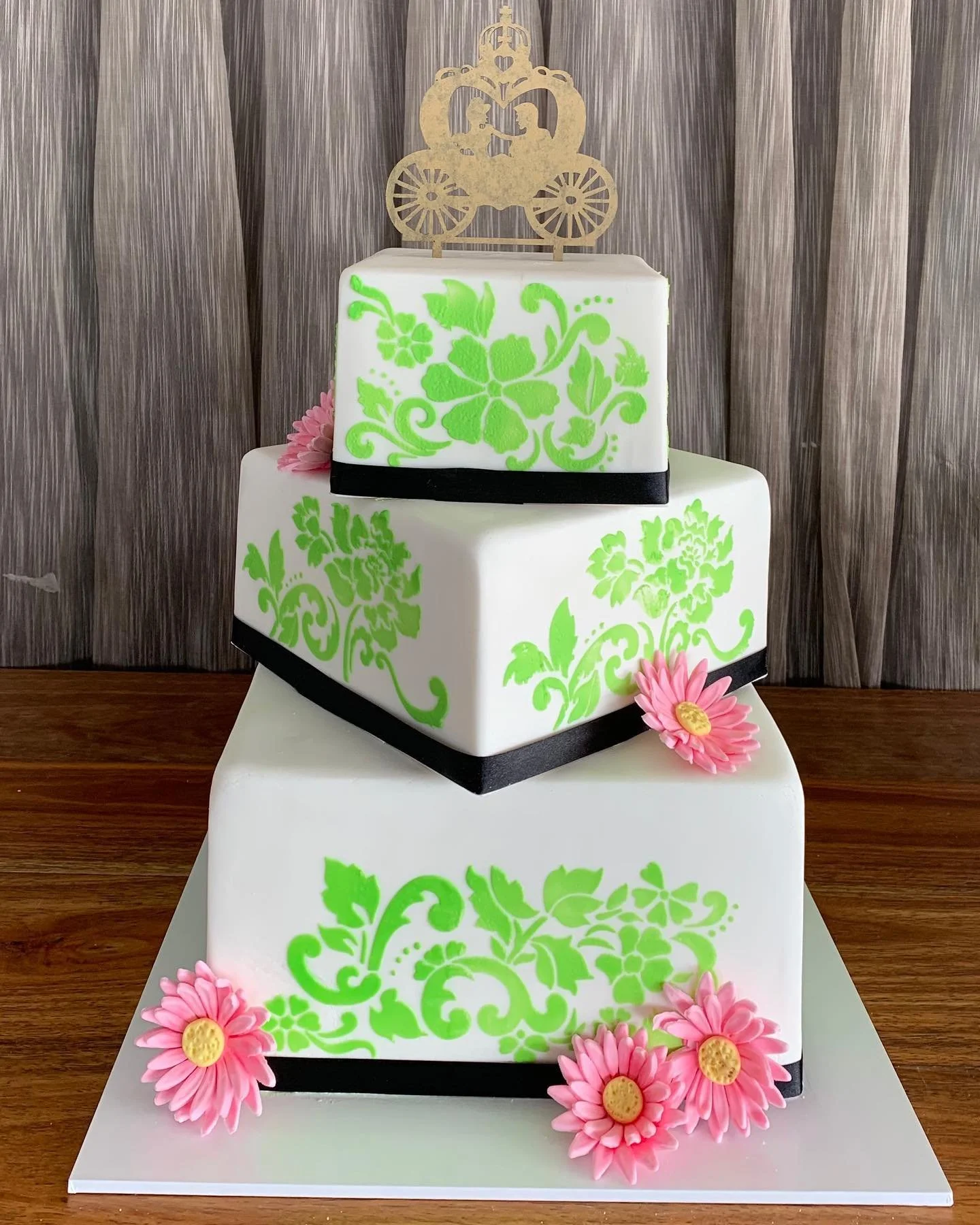 3 Tier Square Wedding Cake