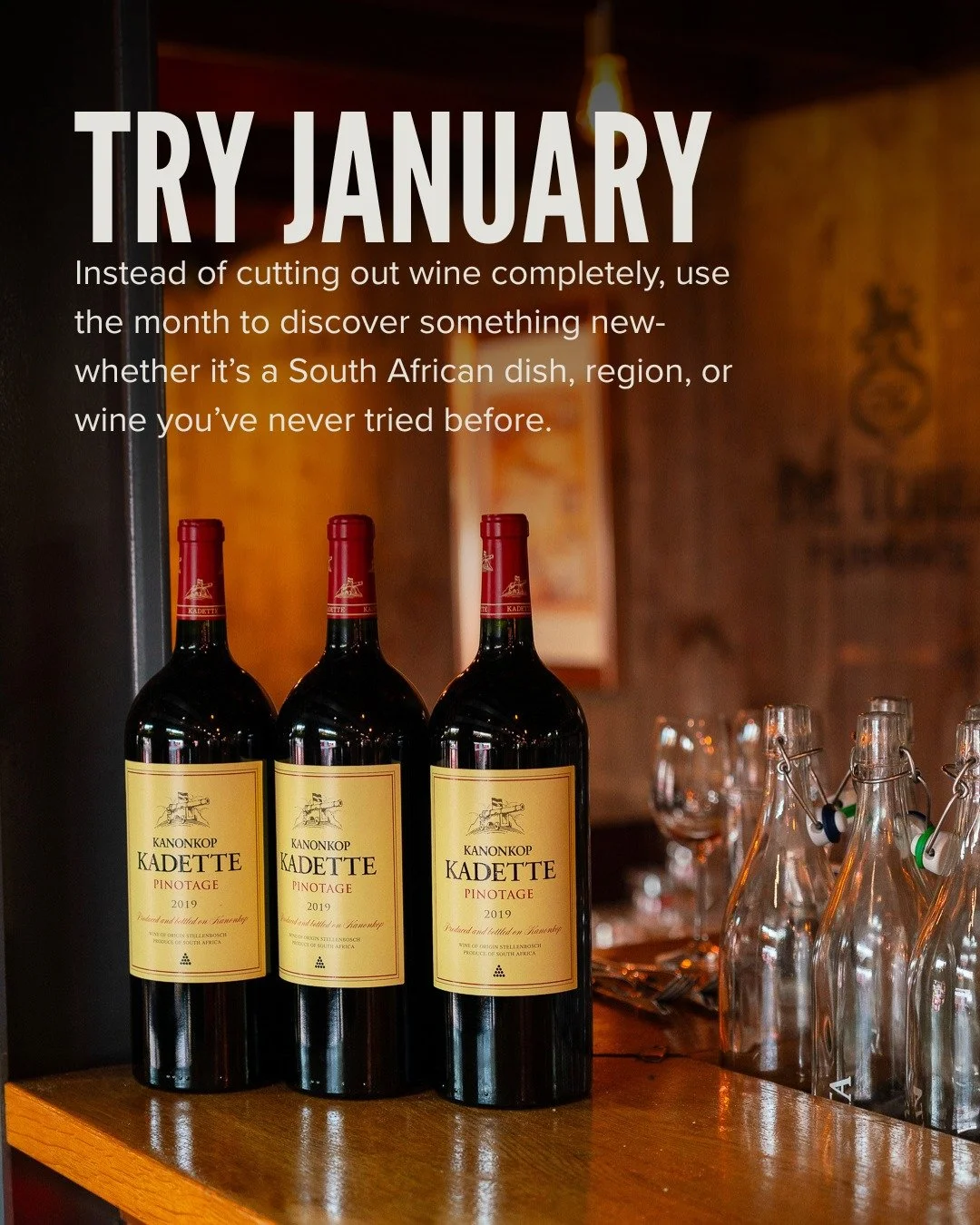 While we won&rsquo;t be partaking in Dry January, we encourage you to join us for Try January instead 🇿🇦 Rather than cutting out wine altogether, use the month to discover something new - a South African dish you&rsquo;ve never tried, a region you&