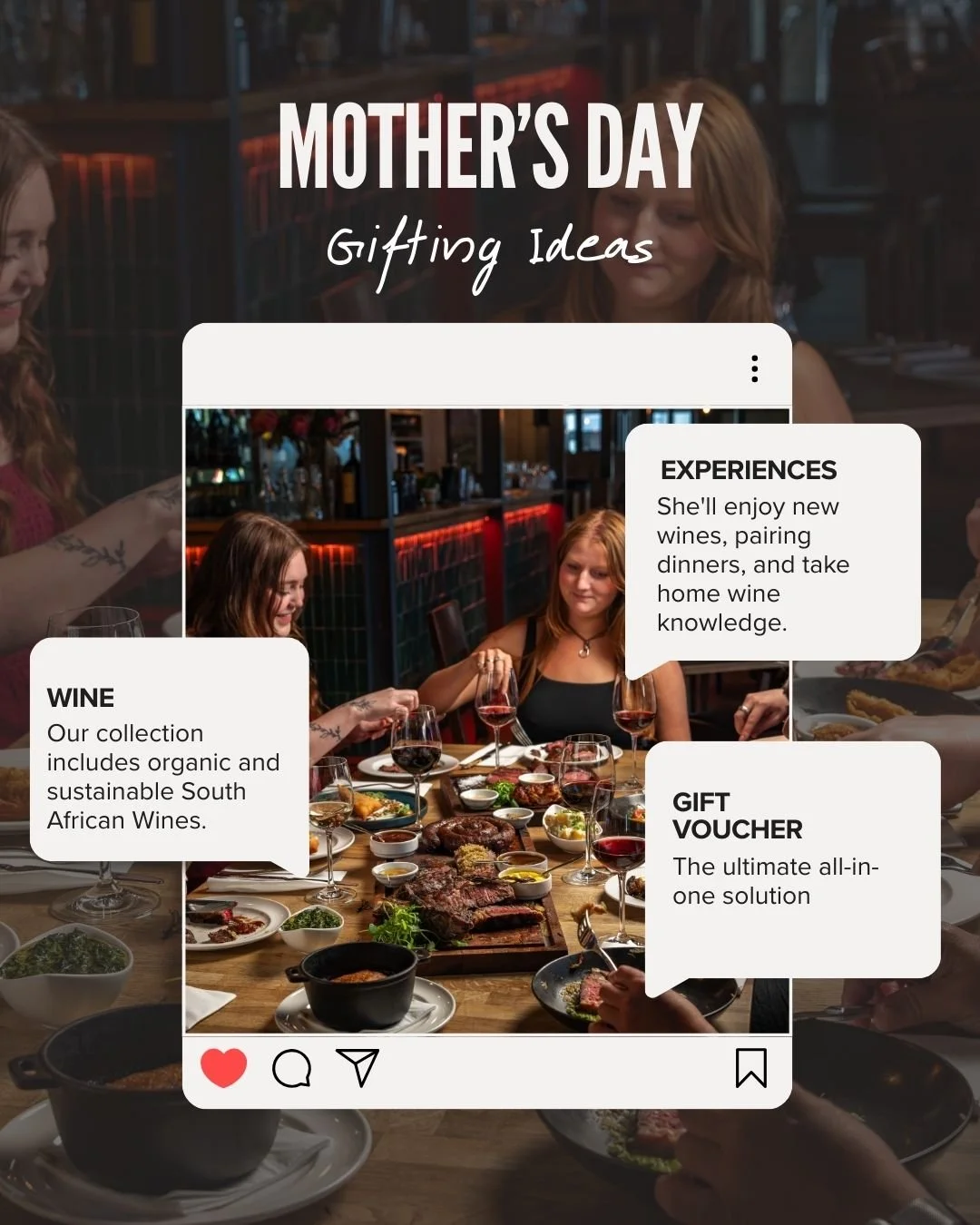 Mother's Day is coming up and if you&rsquo;re a planner like us, here are some gifting options for that motherly figure in your life 🍽️

If you&rsquo;re looking for a gift to brighten up her day, we&rsquo;ve got everything from sparkling wines to bi