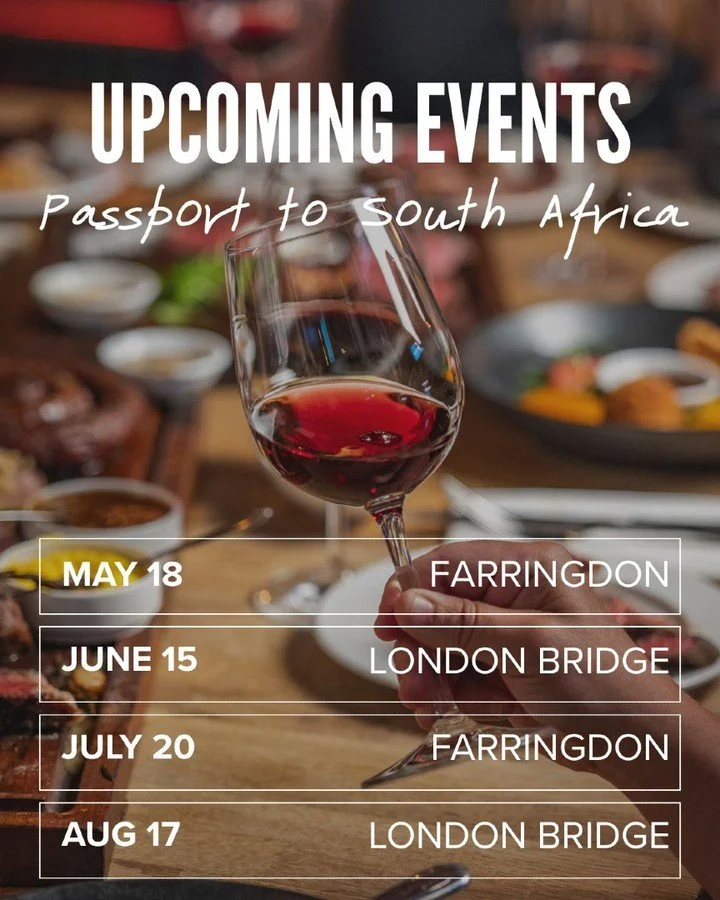 You've asked and we've poured: Here are our upcoming Passport to South African Wine tastings 🍷 Book with the link in our bio 🎟️ Tickets: &pound;29.70 per person (includes a &pound;20 food &amp; drink voucher)

What's included in your ticket 
A 60 m