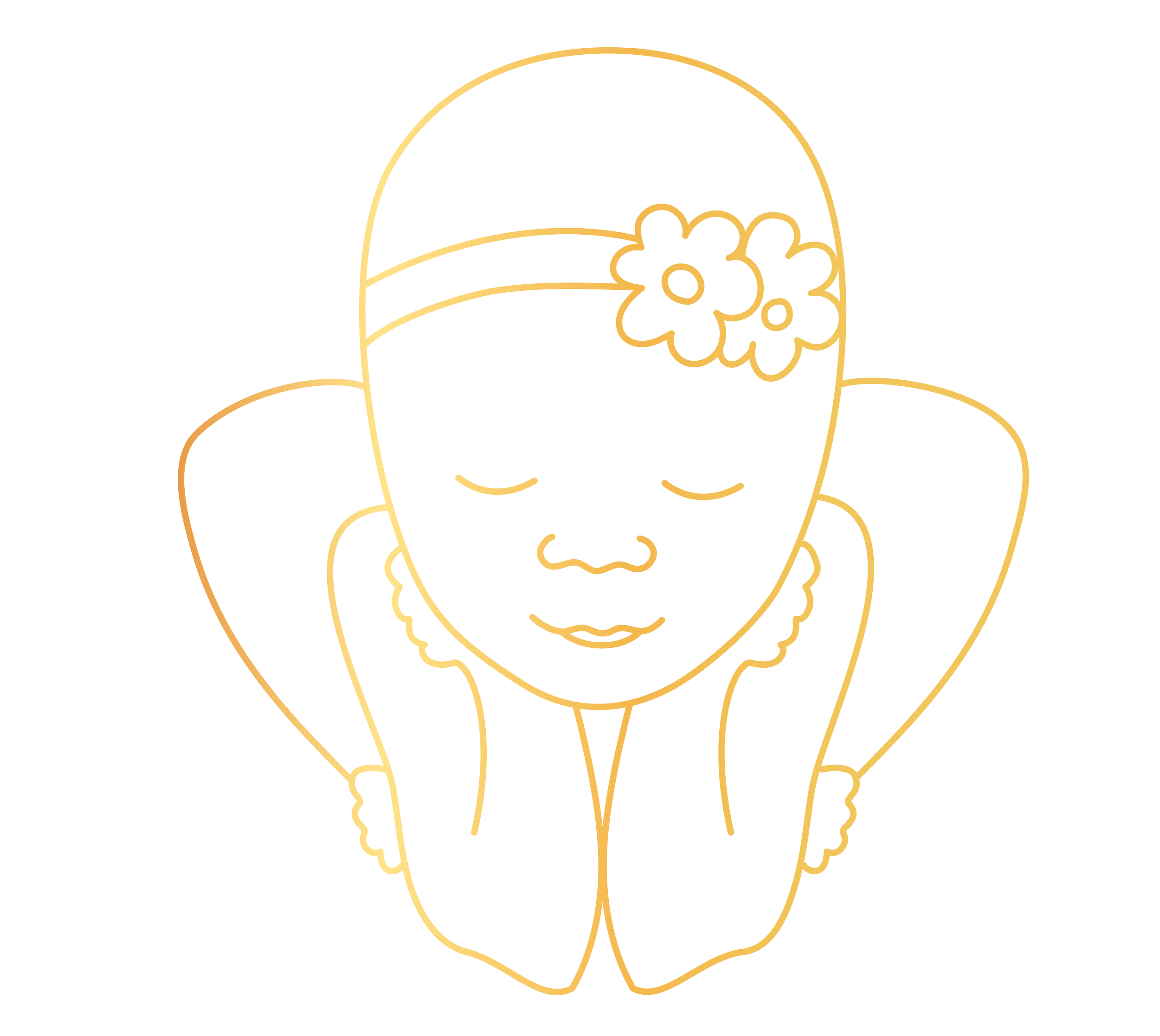 A gold baby illustration