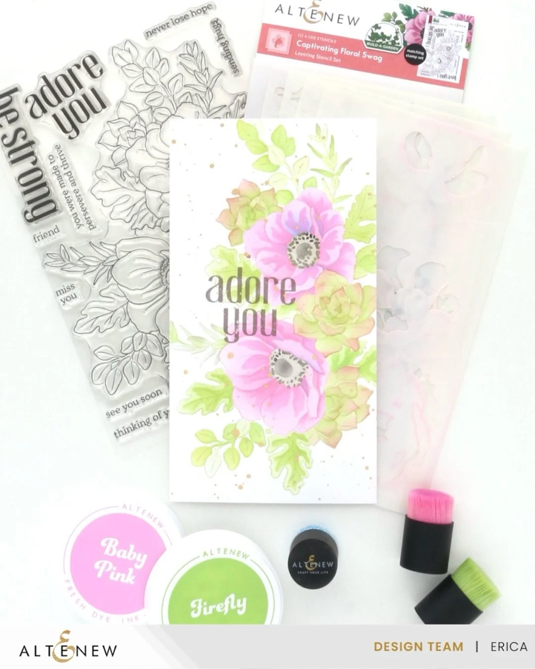 Soft and dreamy works so well for this gorgeous Captivating Floral Swag set from @altenewllc and I&rsquo;m in a good mood as I&rsquo;m actually doing pretty well plant wise!! I&rsquo;m no longer a plant killer, ha! Next up is growing flowers, but unt