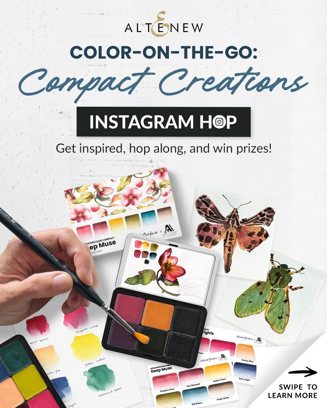 Hop along with us as we celebrate Altenew&rsquo;sColor-On-The-Go: Compact Creations Instagram Hop! Feel free to start the hop over at @altenewllc!

To celebrate this release, Altenew is giving away a $50 Gift card to 2 winners and $20 Gift cards to 5