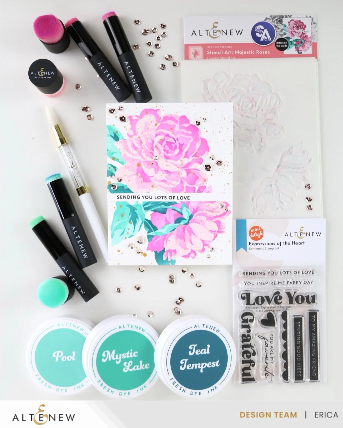 Today I&rsquo;m video hopping along with the @altenewllc design team and friends to celebrate starting 2026 with a bang! I&rsquo;m of course speaking of the January release, and the Stencil Art: Majestic Roses set shot right to the top spot 😍 
Come 