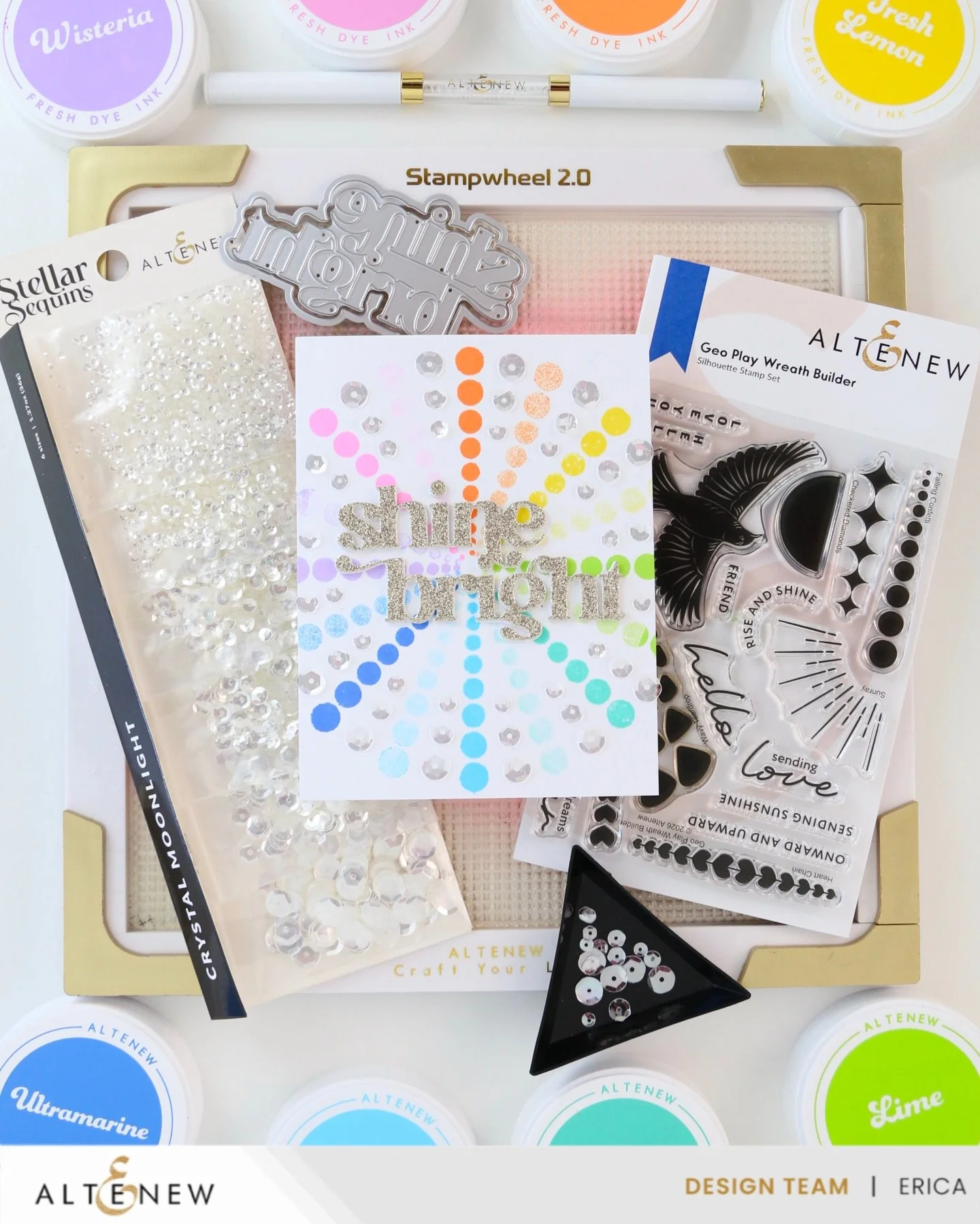 I am up on the @altenewllc blog and YouTube channel today, playing with the very fun Geo Play Wreath Builder set. It&rsquo;s such a clever set and you can create so many different patterns with the help of a StampWheel and your imagination! I hope yo