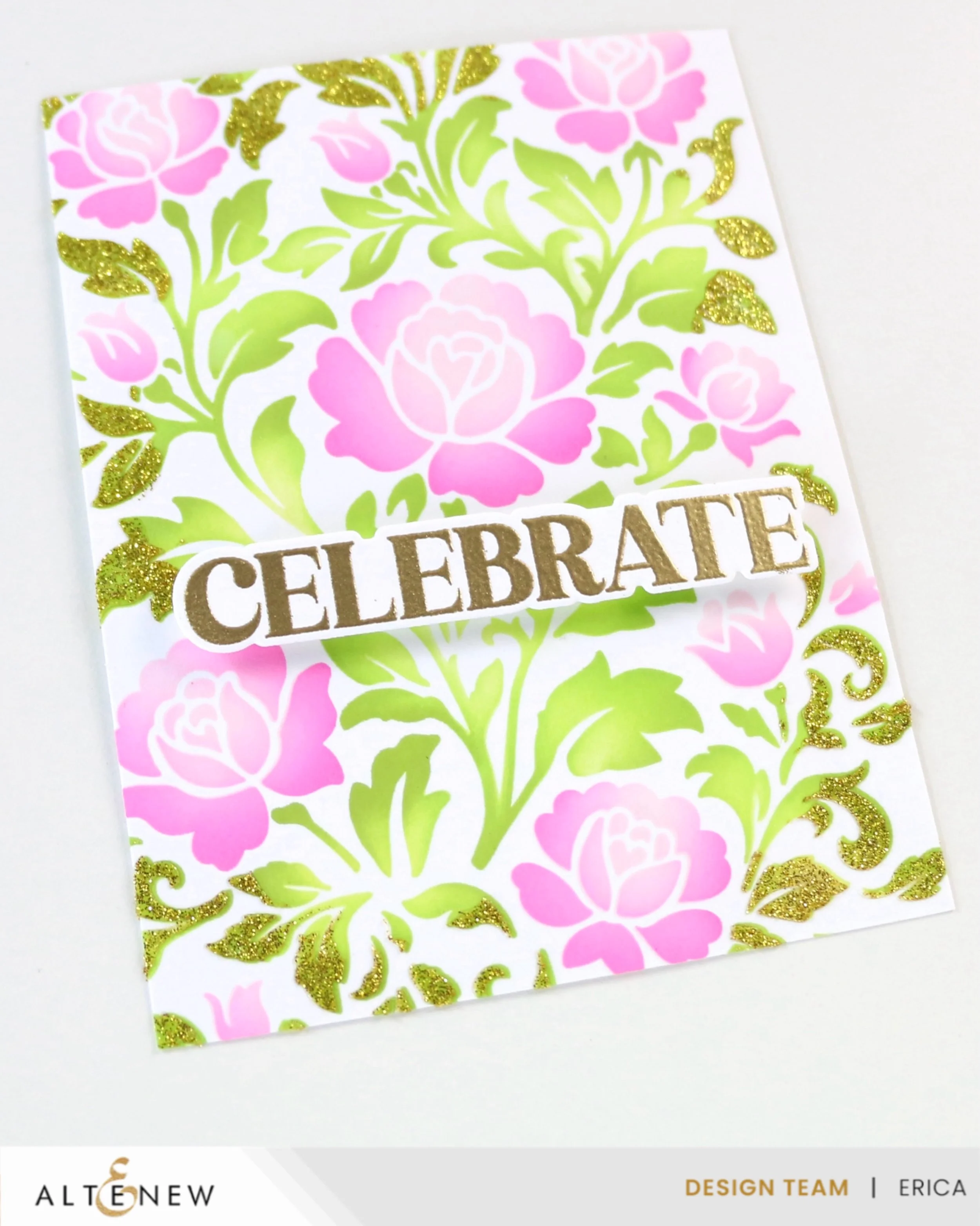 If you like shimmer and glitter you are going to like my newest YouTube video for @altenewllc. I&rsquo;m showing different ways of using the brand new Glitter Relief Pastes, using only one stencil set to boot. Lots of fun ways to add details or full 