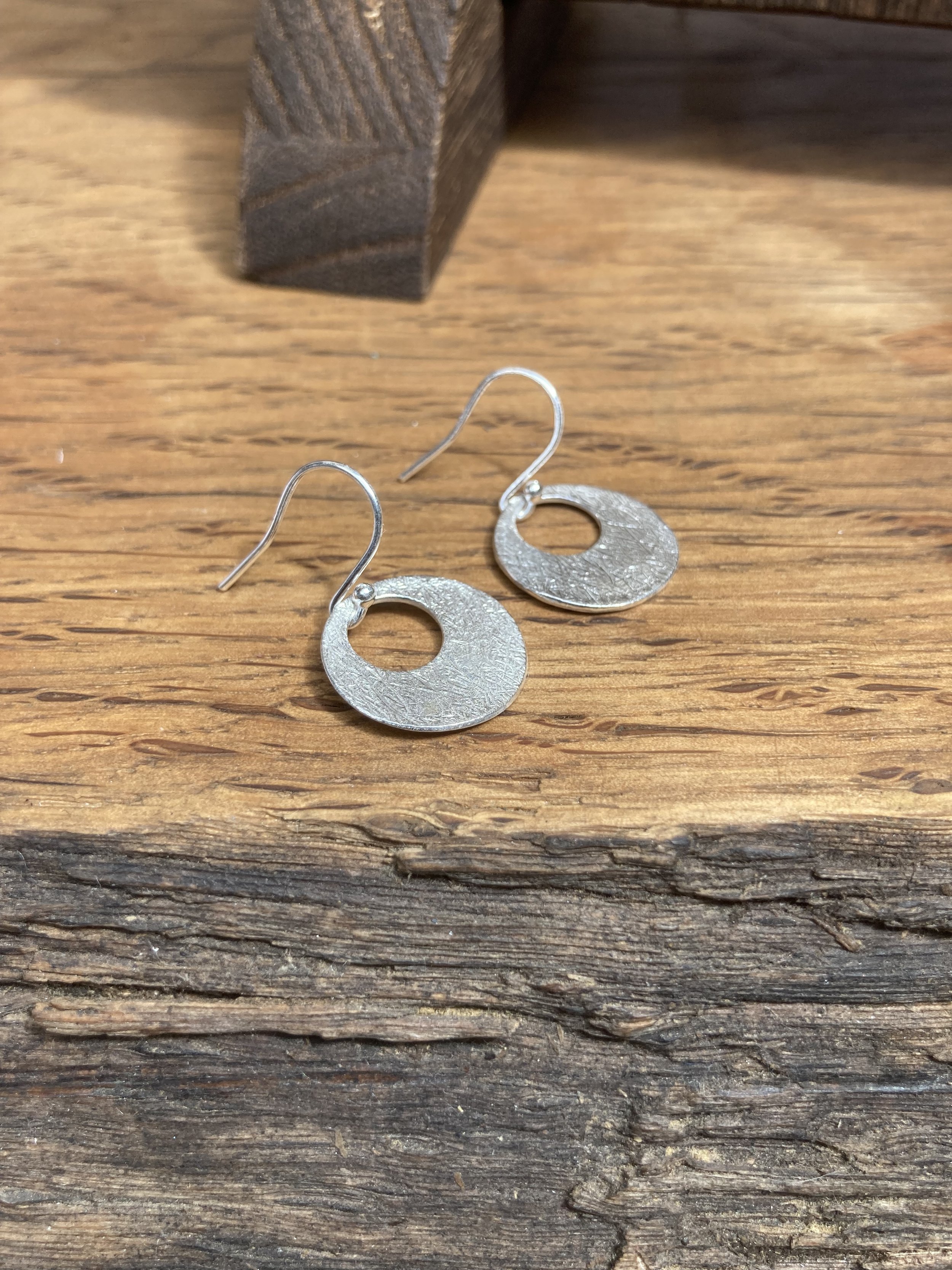 Handmade shimmer disc earrings