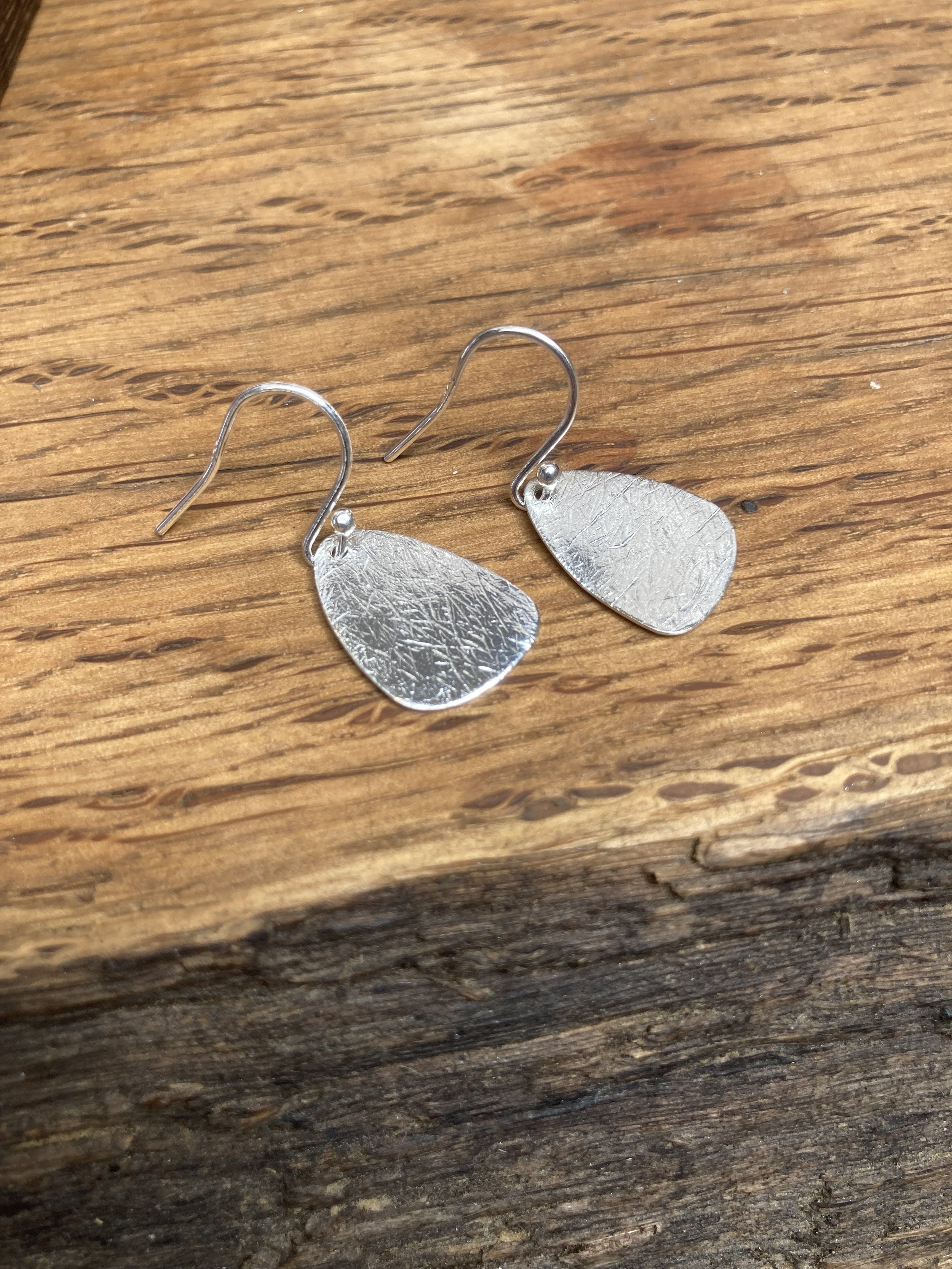Handmade shimmer pebble earrings