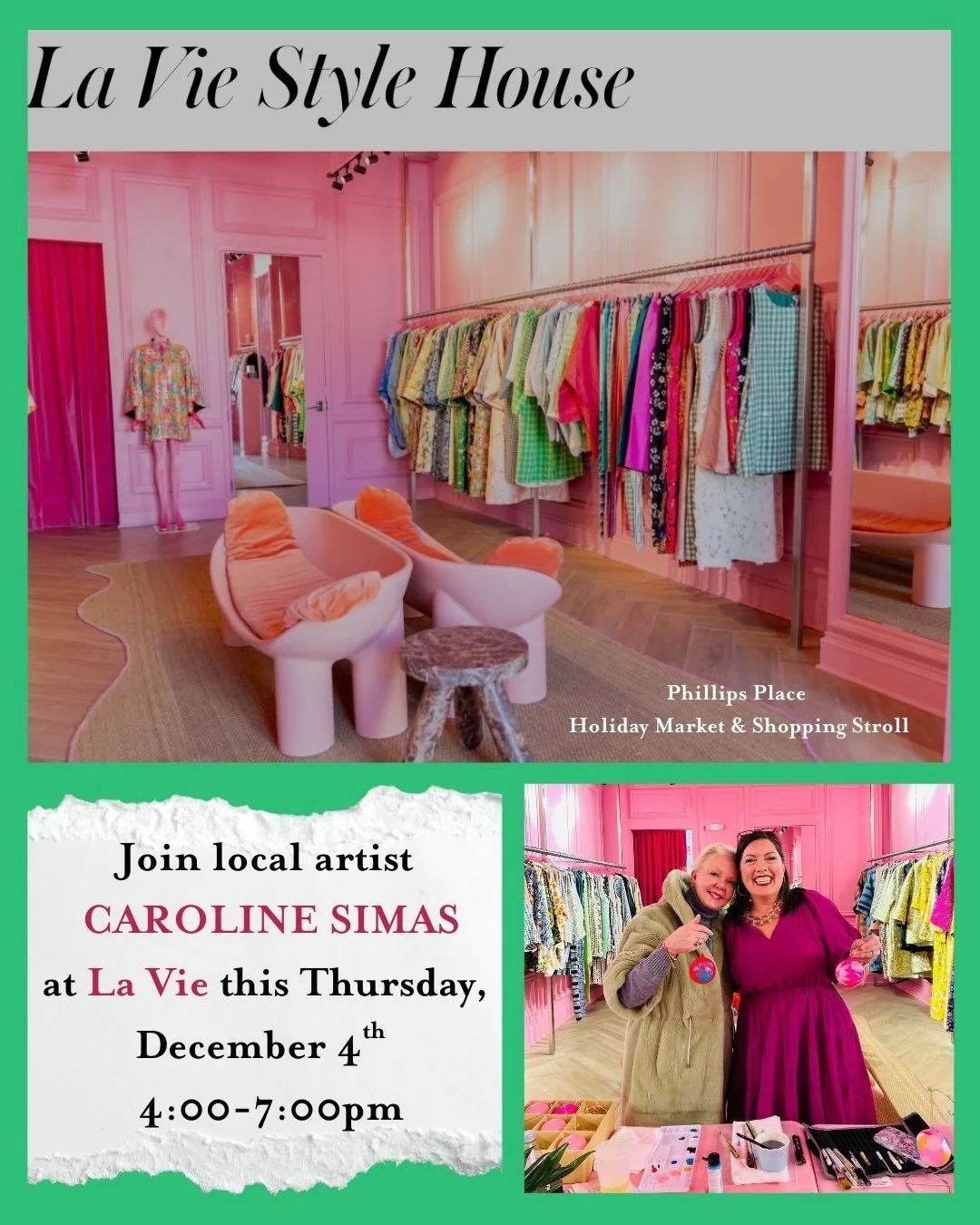 Join me tonight @laviestylehouse @phillipsplaceclt for their Holiday Market &amp; Shopping Stroll event! I&rsquo;ll be hand-painting ornaments live in their stunning boutique from 4:00-7:00pm! Had so much fun last year and honored to be asked back. L