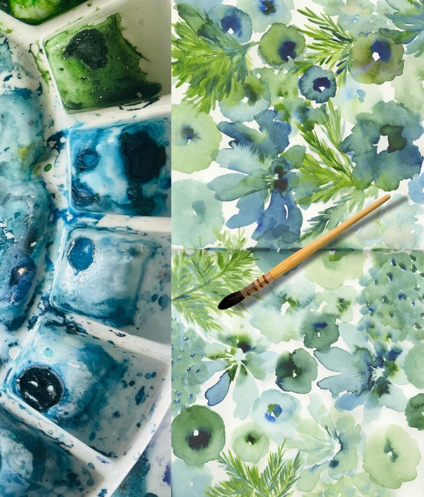 Monday blues 💙 + a touch of green 💚 because 🍀
Getting excited to teach my Watercolor &amp; Waves retreat in Greece in a couple of months! Who&rsquo;s hoping I offer Greece again? Make sure you&rsquo;re signed up for my First To Know List! 
https:/
