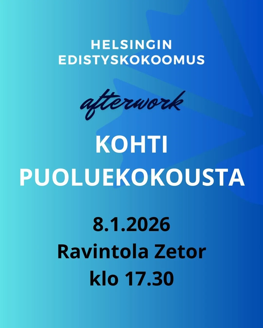 HEK Tammikuun Afterwork - Kohti puoluekokousta