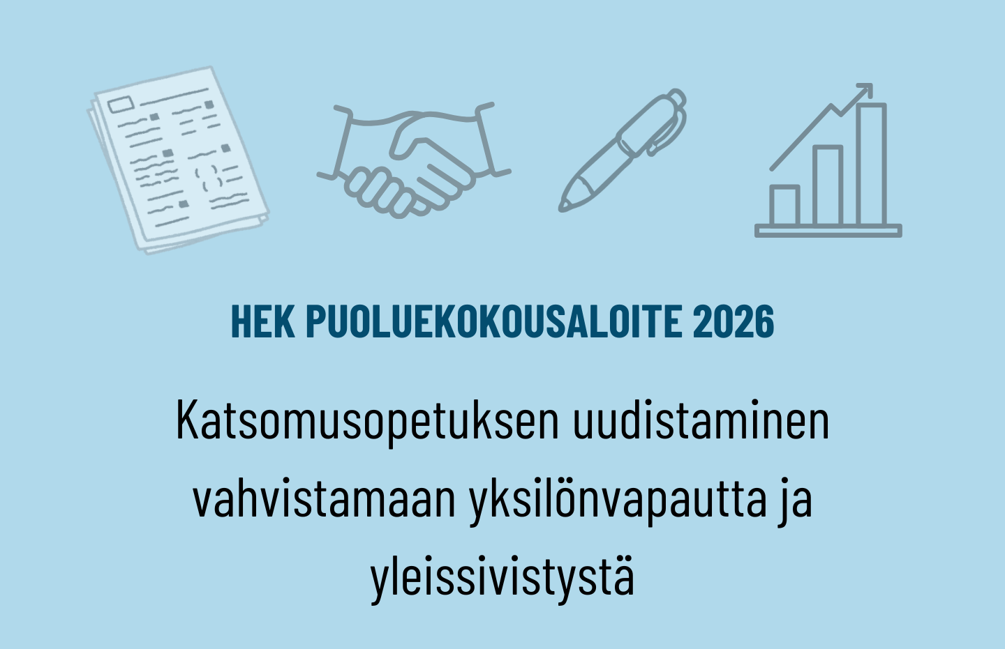 Puoluekokousaloite: Katsomusopetuksen uudistaminen vahvistamaan yksilönvapautta ja yleissivistystä