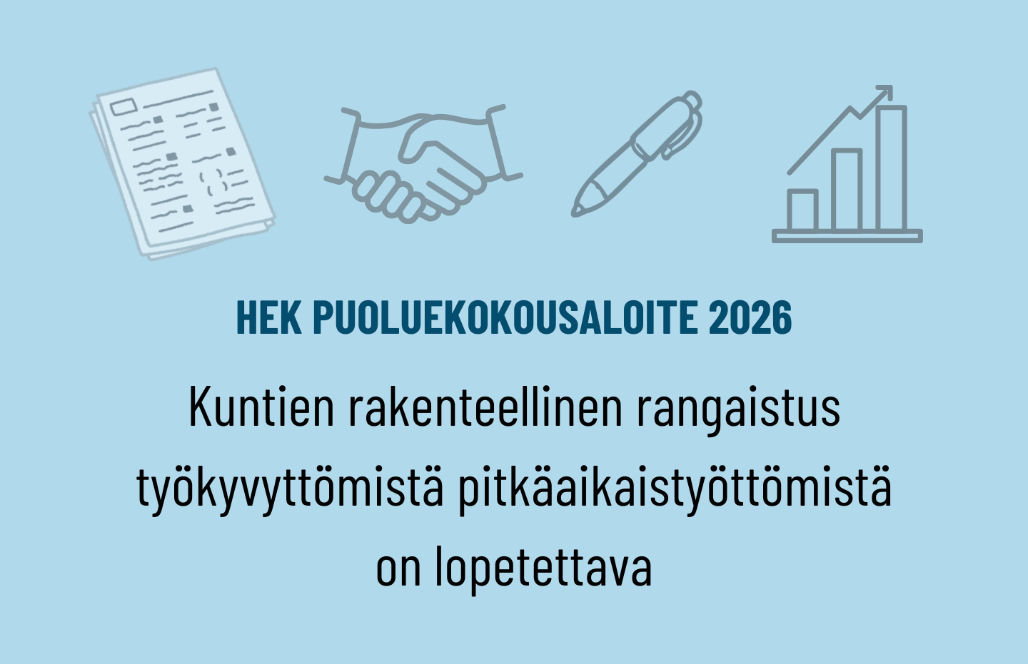 Puoluekokousaloite: Kuntien rakenteellinen rangaistus työkyvyttömistä pitkäaikaistyöttömistä on lopetettava
