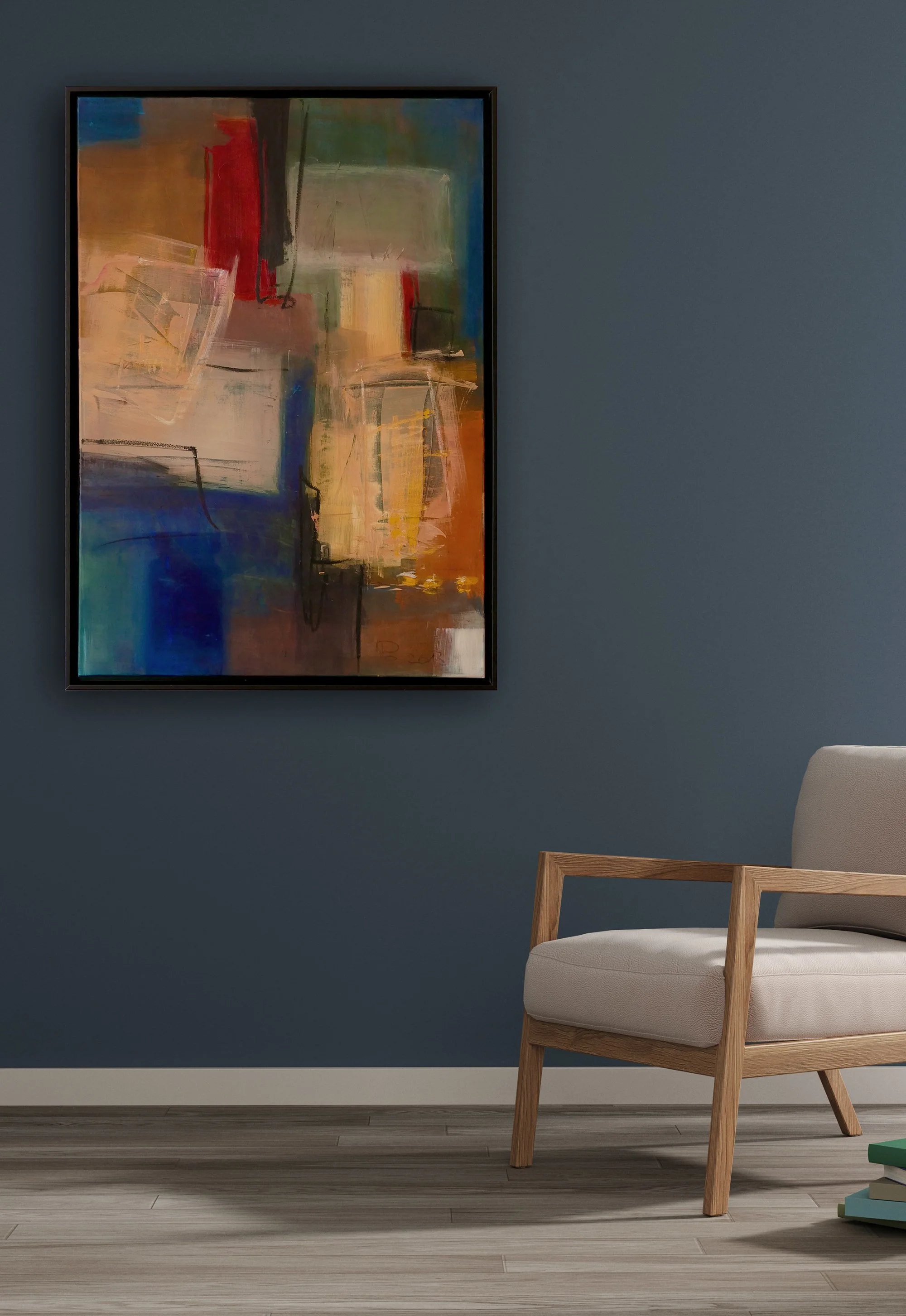 Heike Ponge | Abstrakte Grafik auf Leinwand | 70x100cm | Interior