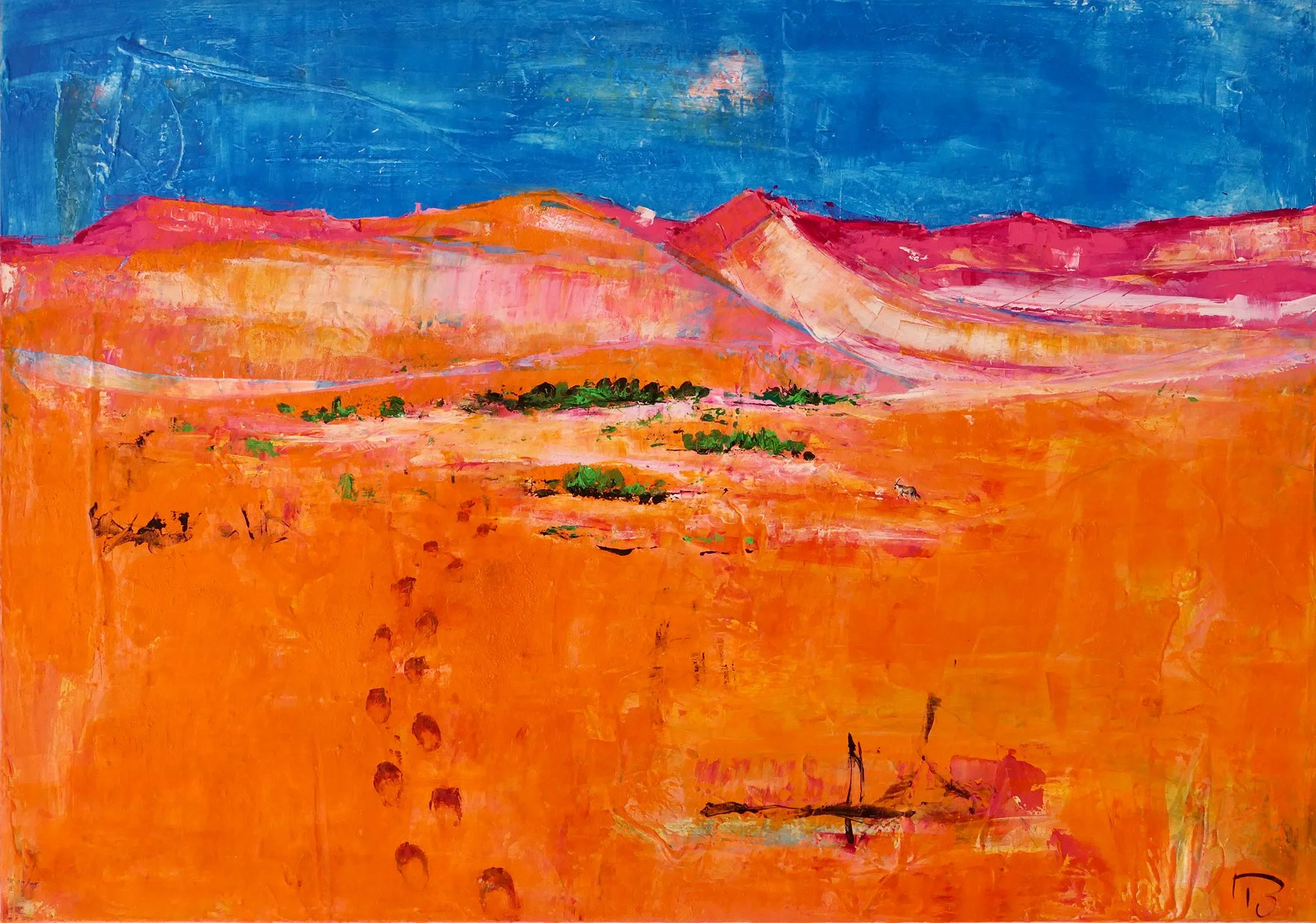 Spuren in der Wüste Namib mit Oryx