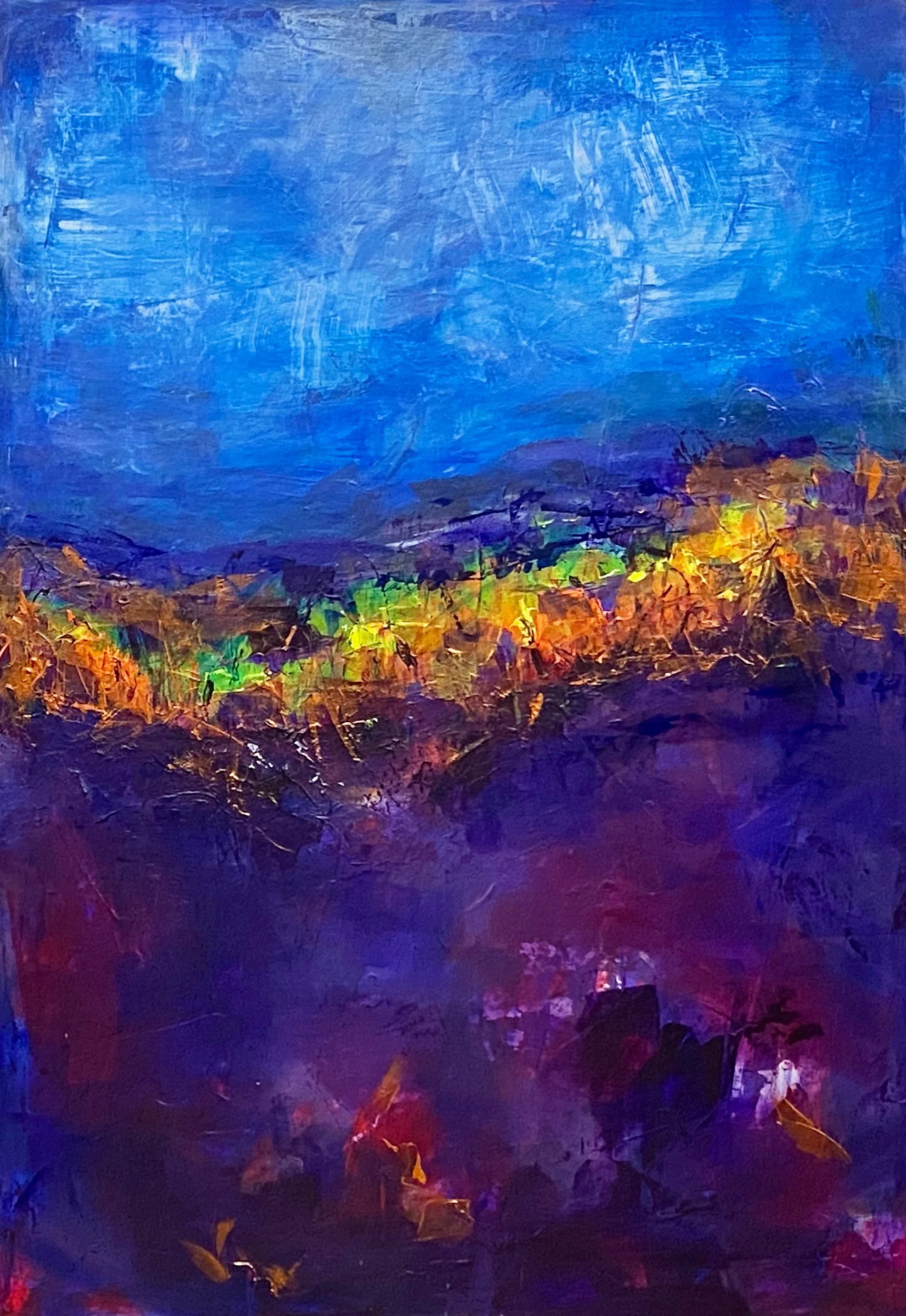Heike Ponge | Blau Violett und Kupfer auf Leinwand | 90x130cm | Teil 2