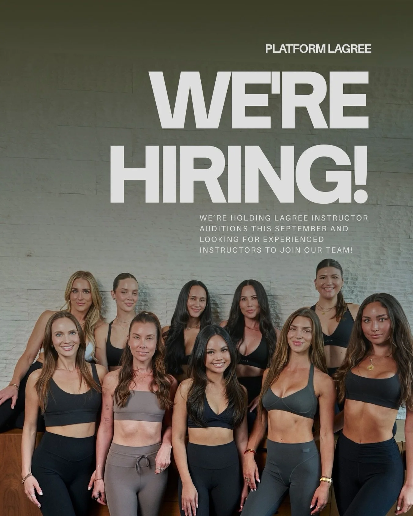 🚨 WE&rsquo;RE HIRING! 🚨

Platform Lagree is growing, and we&rsquo;re looking for experienced Lagree instructors to join our team!

We&rsquo;ll be holding instructor auditions this September and would love to connect with talented instructors who ar