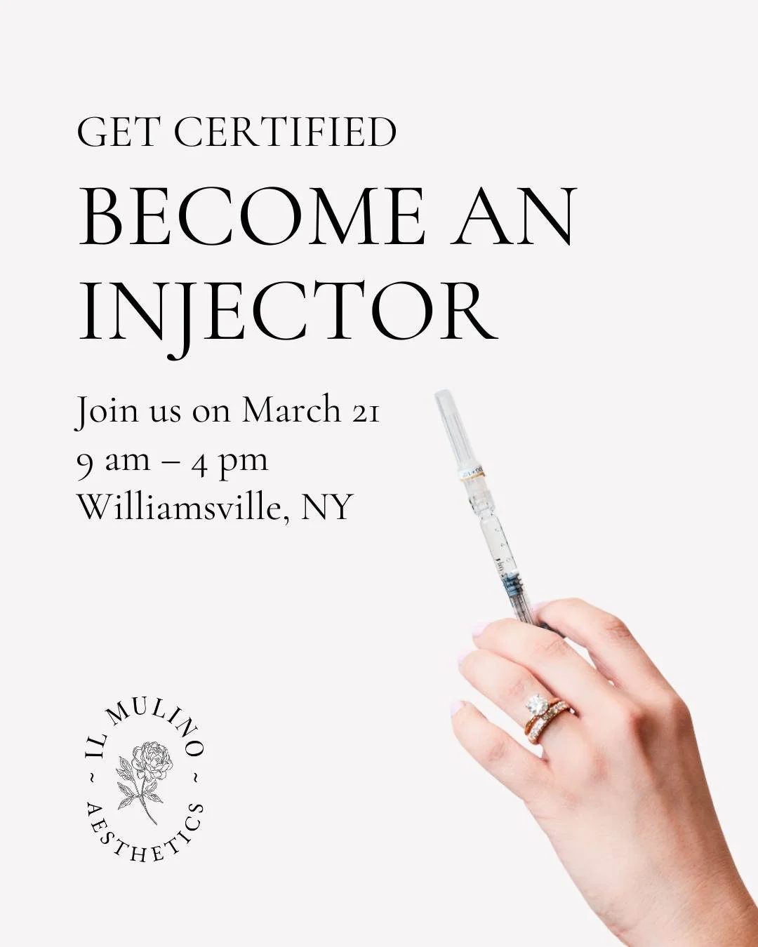 Wondering what it takes to become an injector? Il Mulino Aesthetics Academy is a hands-on, physician-supervised training program designed for licensed medical professionals ready to add aesthetic injectables to their skill set.

RNs, NPs, and PAs, th
