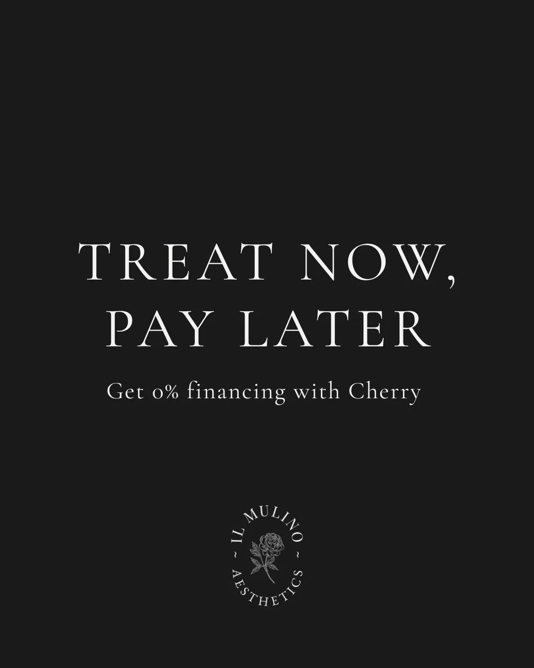 Want glowing skin now but need a little breathing room on payments? We get it.

That's why we offer 0% financing through Cherry &mdash; so you can start your treatment plan today and pay over time with zero interest. Whether it's SofWave skin tighten